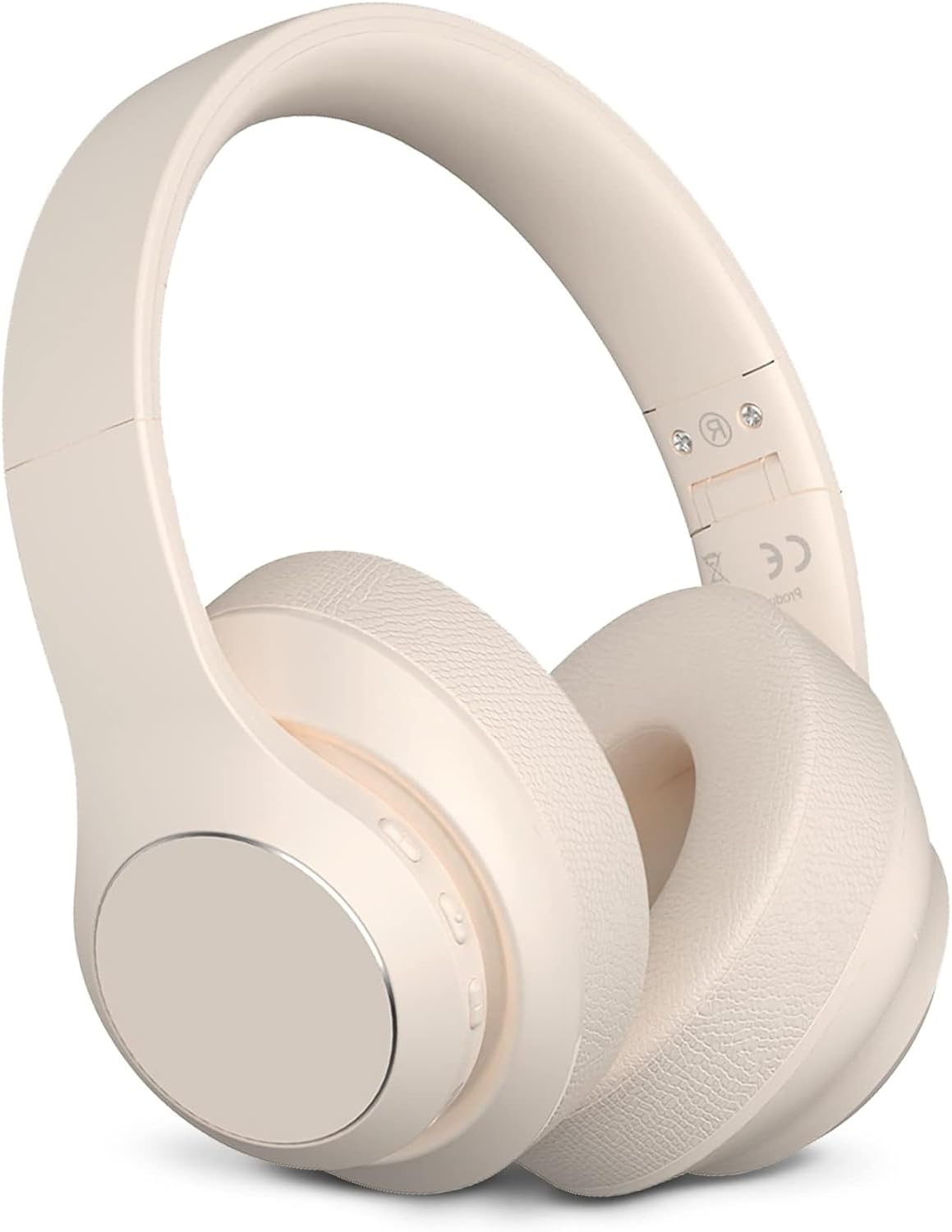 Premium Wireless Bluetooth Over-Ear Headphones - 40H Playtime, Built-in Mic, HiFi Stereo Sound, Foldable & Lightweight for Travel, Work, Gym & Commuting (Beige) - Noise Cancelling Headphones for Office, Study & Relaxation