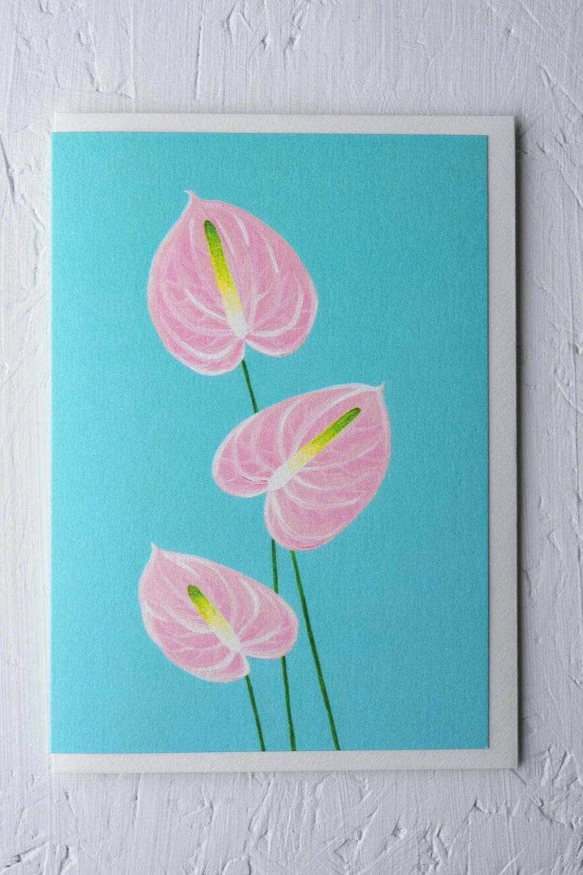 Beautiful Anthurium Greeting Cards - Perfect for Birthdays, Anniversaries & Special Occasions | Floral Sympathy & Thank You Cards