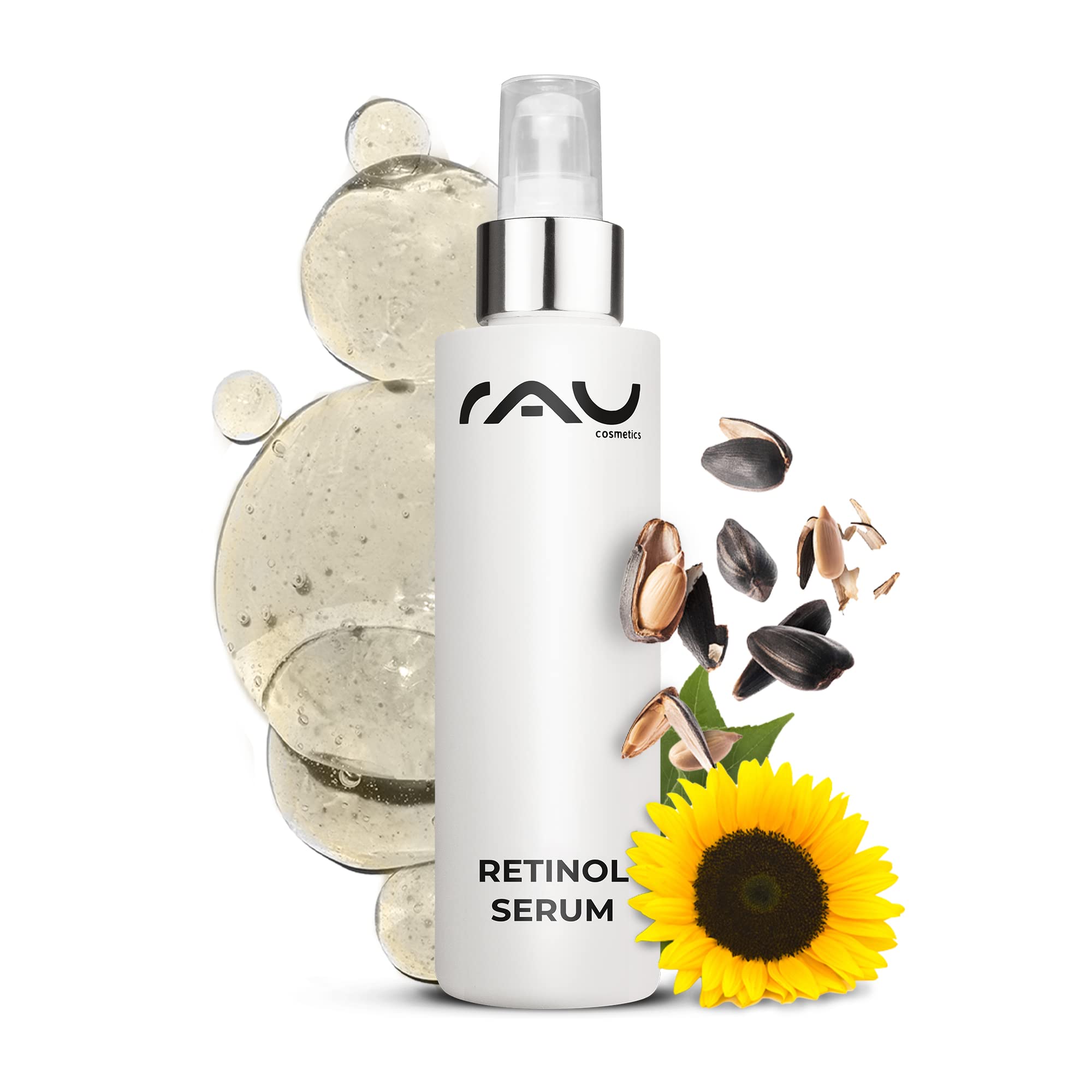 RAU Retinol Serum 3.38 FL oz - Vitamin A Concentrate with Ceramide, Panthenol & Hyaluronic Acid - Anti-Aging & Skin Regeneration Treatment for Mature Skin - Reduces Wrinkles & Blemishes - Perfect for Nighttime Skincare Routine