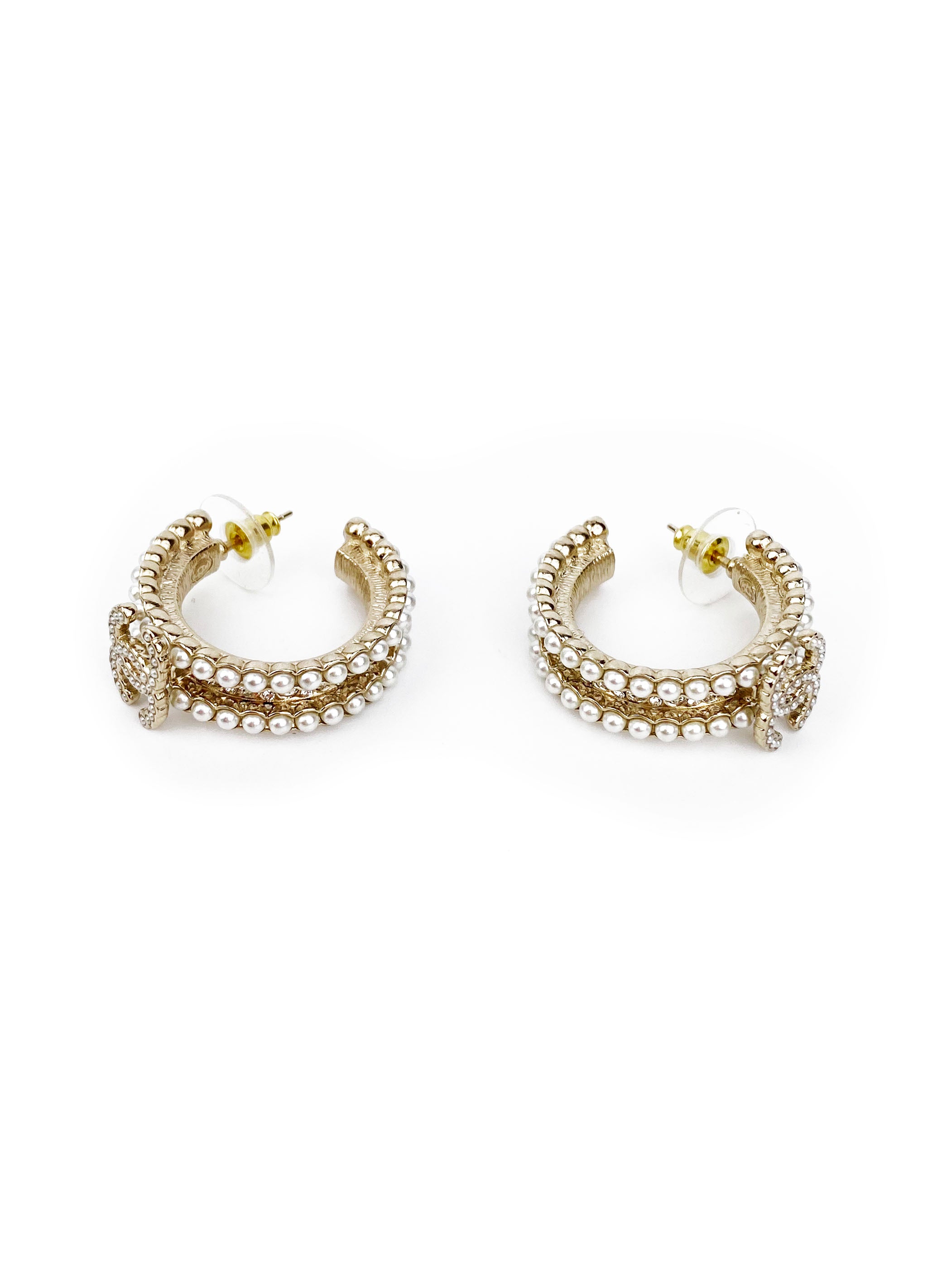 Chanel Half Hoop Pearl Earrings for Women - Luxury Fashion Jewelry Gift for Birthday, Anniversary & Special Occasions