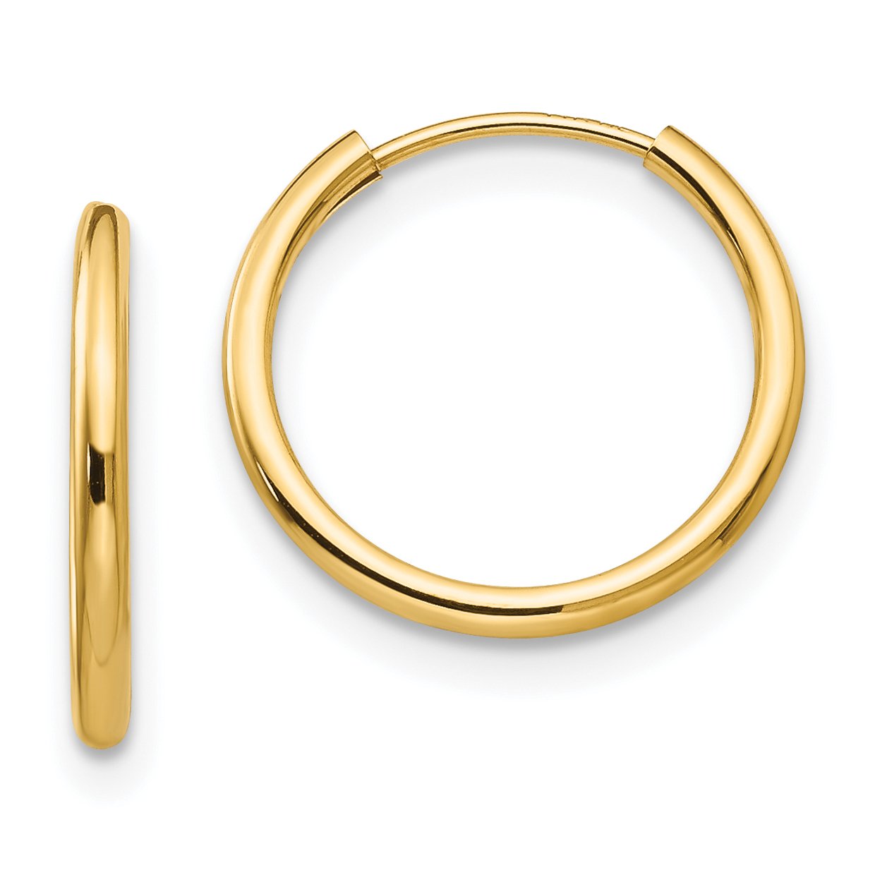 14K Solid Yellow Gold Endless Hoop Earrings Set of 3 Pairs - Classic Minimalist Jewelry for Everyday Wear, Gift Giving & Special Occasions