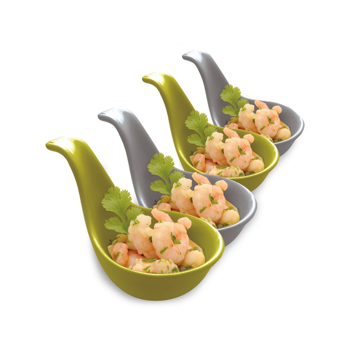 Starfrit 4-Piece Ceramic Serving Dishes Set with Spoon - Elegant Appetizer Plates for Entertaining, Dinner Parties & Holiday Gatherings