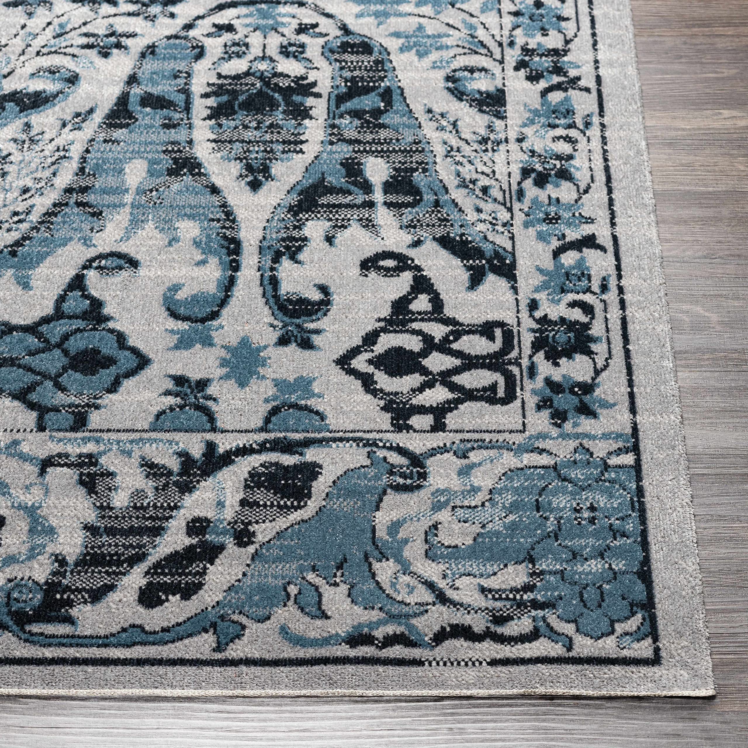 Macalaya Machine Washable Area Rug - Blue & Gray - 6'7