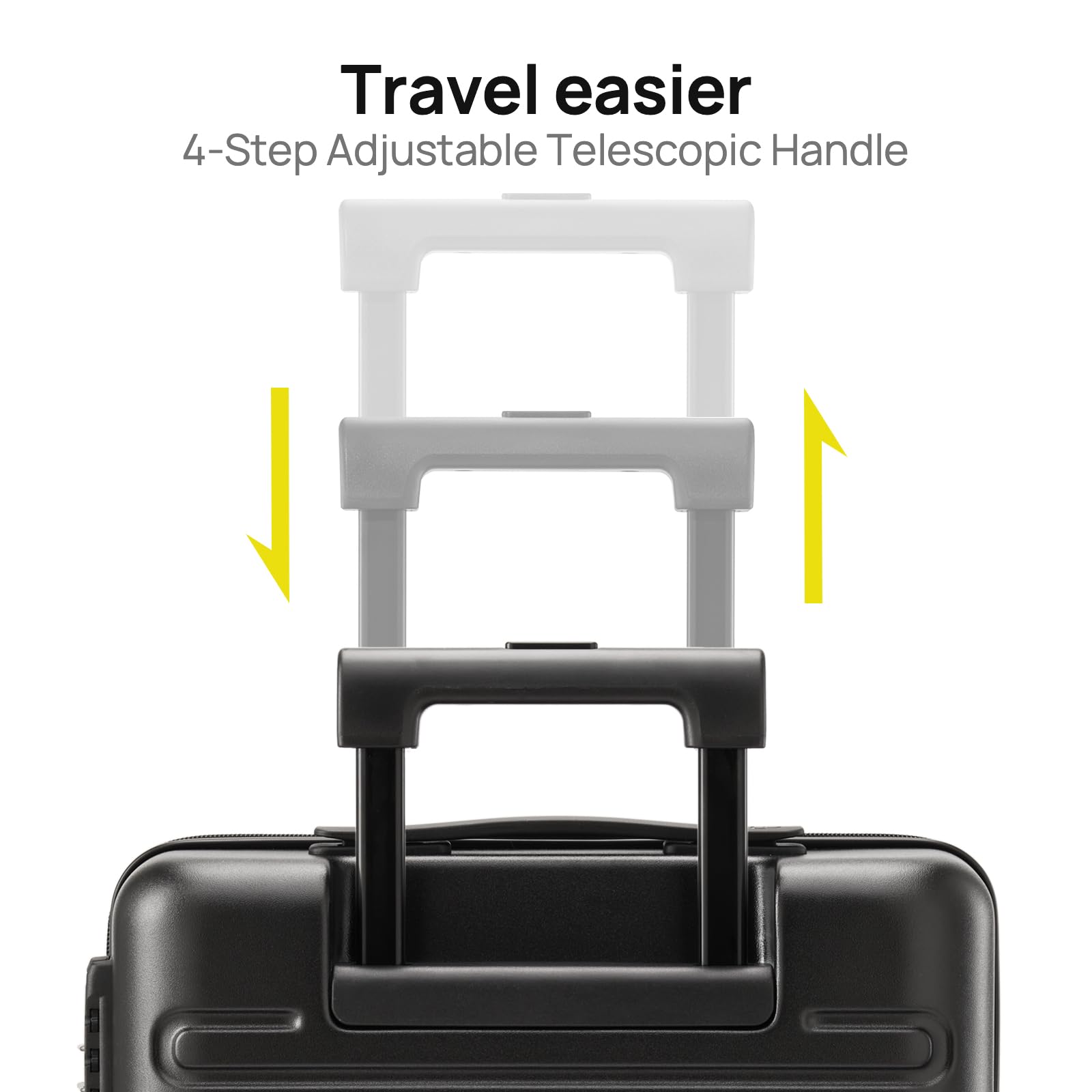 20 Inch Carry On Luggage 22x14x9 Airline Approved Hardshell Spinner Suitcase - 100% PC, TSA Lock, 38L Capacity for 3-5 Day Trips (Black) - Perfect for Business Travel & Weekend Getaways