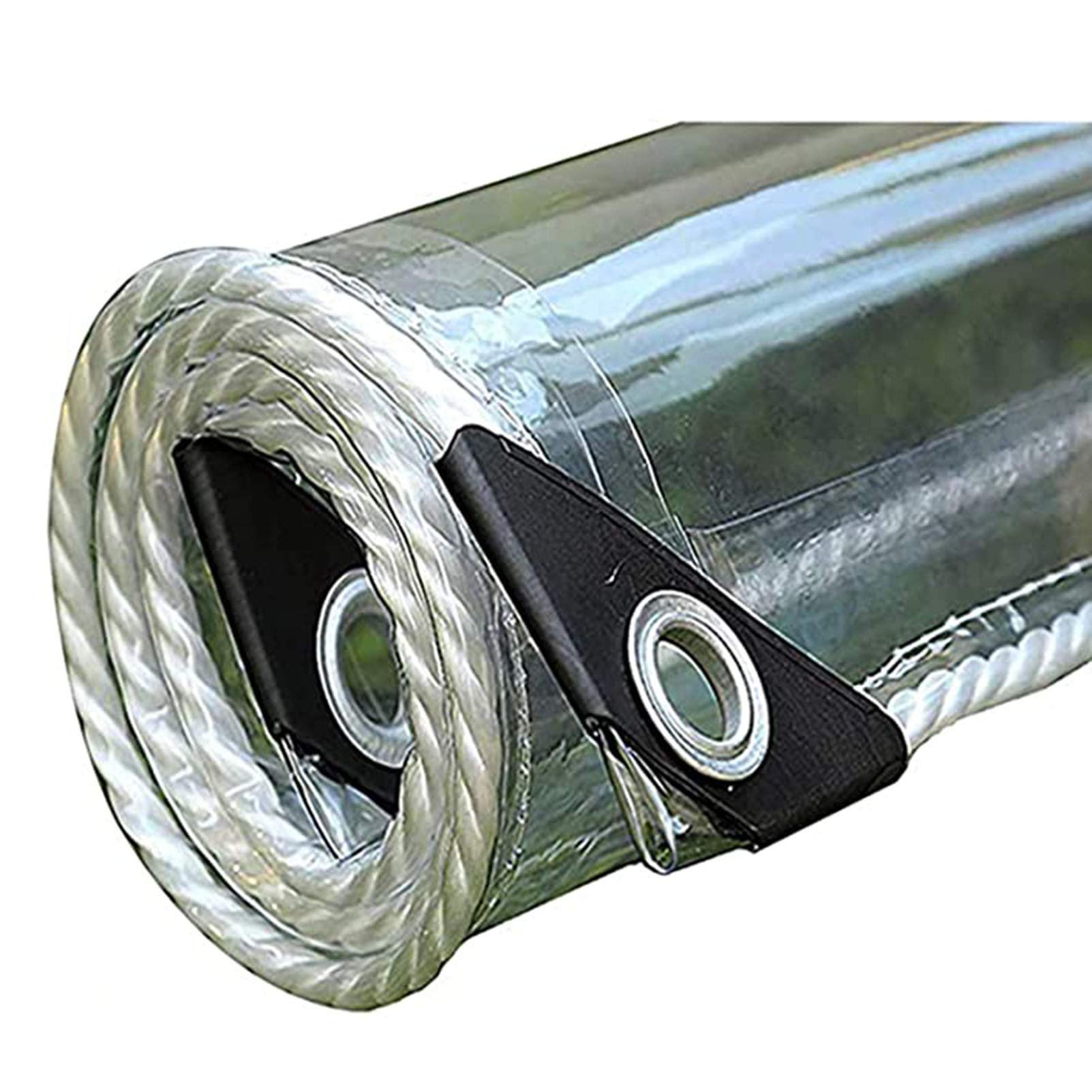 Waterproof Clear PVC Tarpaulin 2x4m (6.6x13ft) - Heavy Duty Transparent Plastic Tarp with Reinforced Edges for Outdoor Use, Dustproof & Tear Resistant - Ideal for Plant Covers, Construction Sheeting, Pool Covers, and Camping Protection