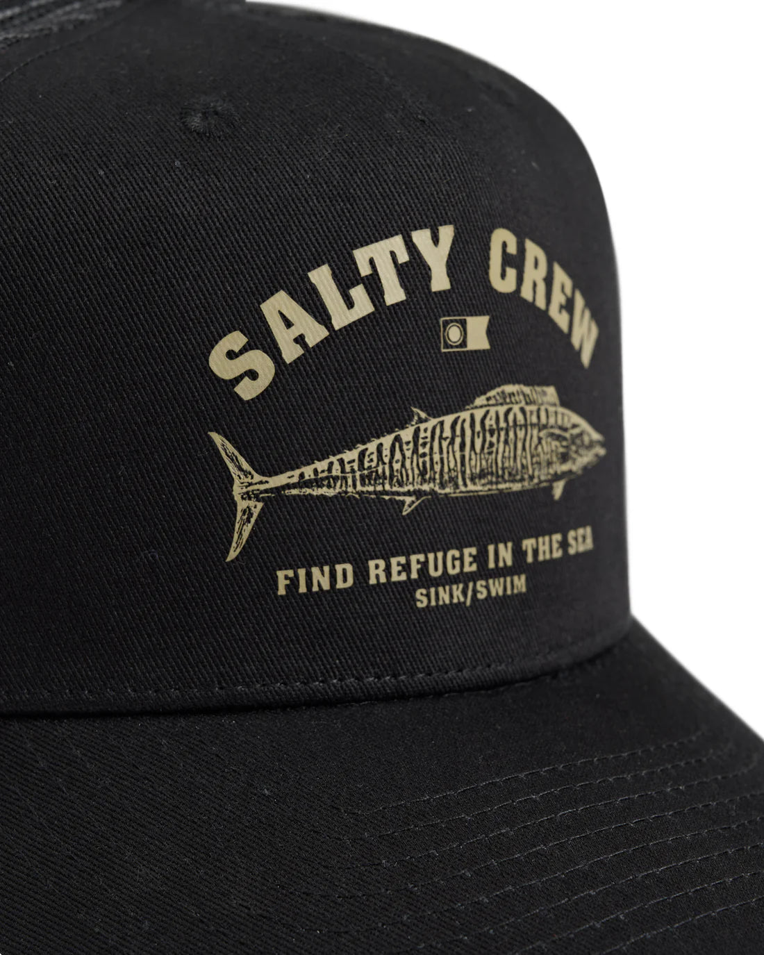 Salty Crew Wahoo Stamp 5 Panel Trucker Hat - Adjustable Mesh Back Baseball Cap for Fishing, Boating & Outdoor Activities