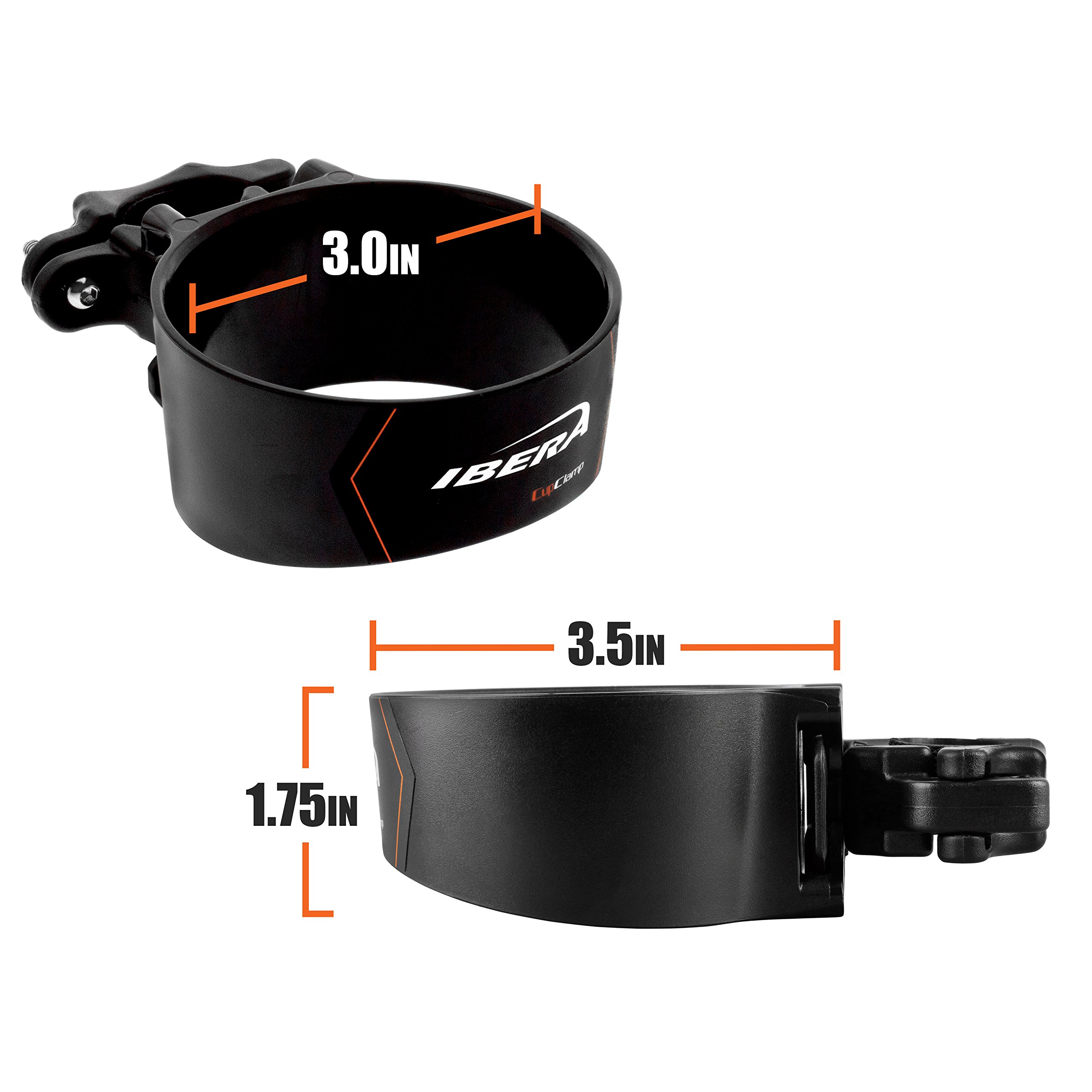 Ibera Bike Handlebar Cup Holder - Black Adjustable Water Bottle Mount for Road Bikes & Commuter Bicycles - Perfect for Cycling, Hiking & Outdoor Adventures