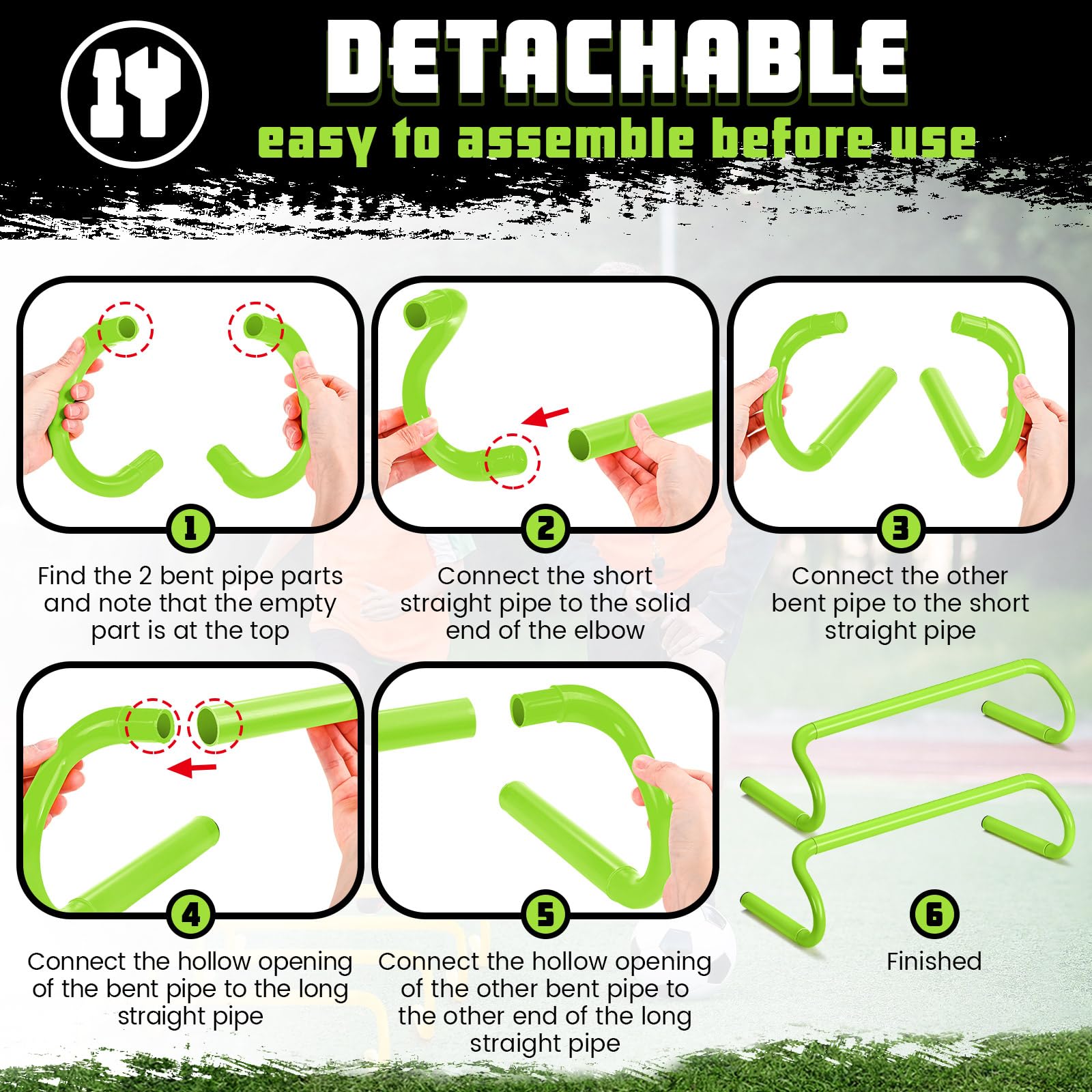 5 Pcs Speed Agility Hurdles - Detachable Training Equipment for Soccer, Basketball & Plyometric Drills