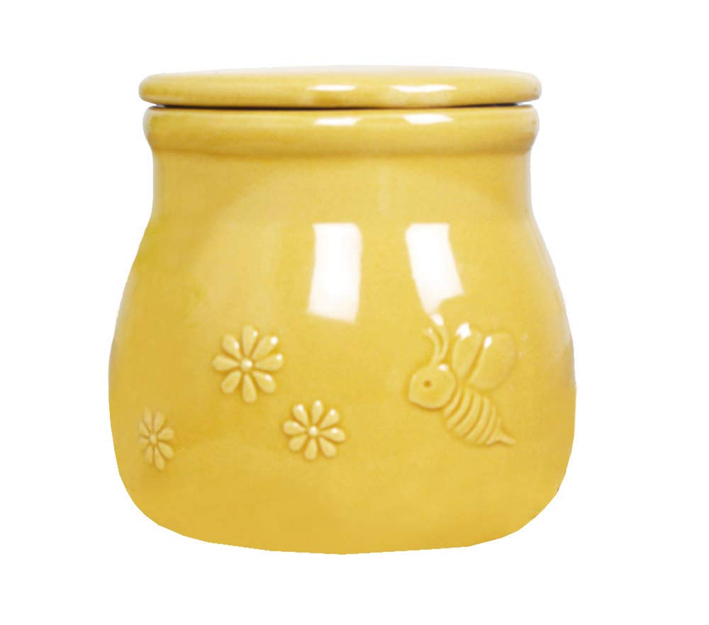 Ceramic Honey Jar with Seal Lid - Bee Design Food Storage Container for Candy, Snacks & Dry Goods | Perfect for Kitchen, Pantry & Gift Giving