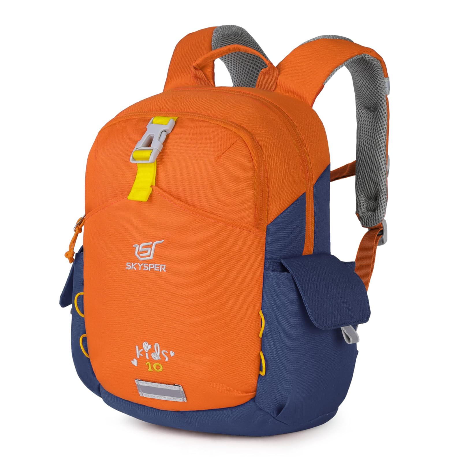 SKYSPER 10L Kids Backpack for Toddlers - Lightweight School Backpack for Preschool & Kindergarten Boys Girls - Waterproof Travel Daypack (Orange) - Perfect for School, Travel, and Outdoor Adventures