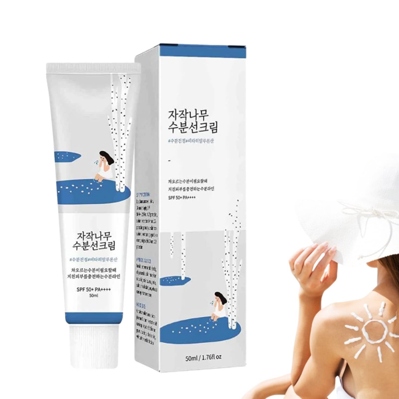 Korean SPF50+ PA++++ Sunscreen - Hydrating Birch Juice Sun Cream for Face & UV Protection - Daily Use