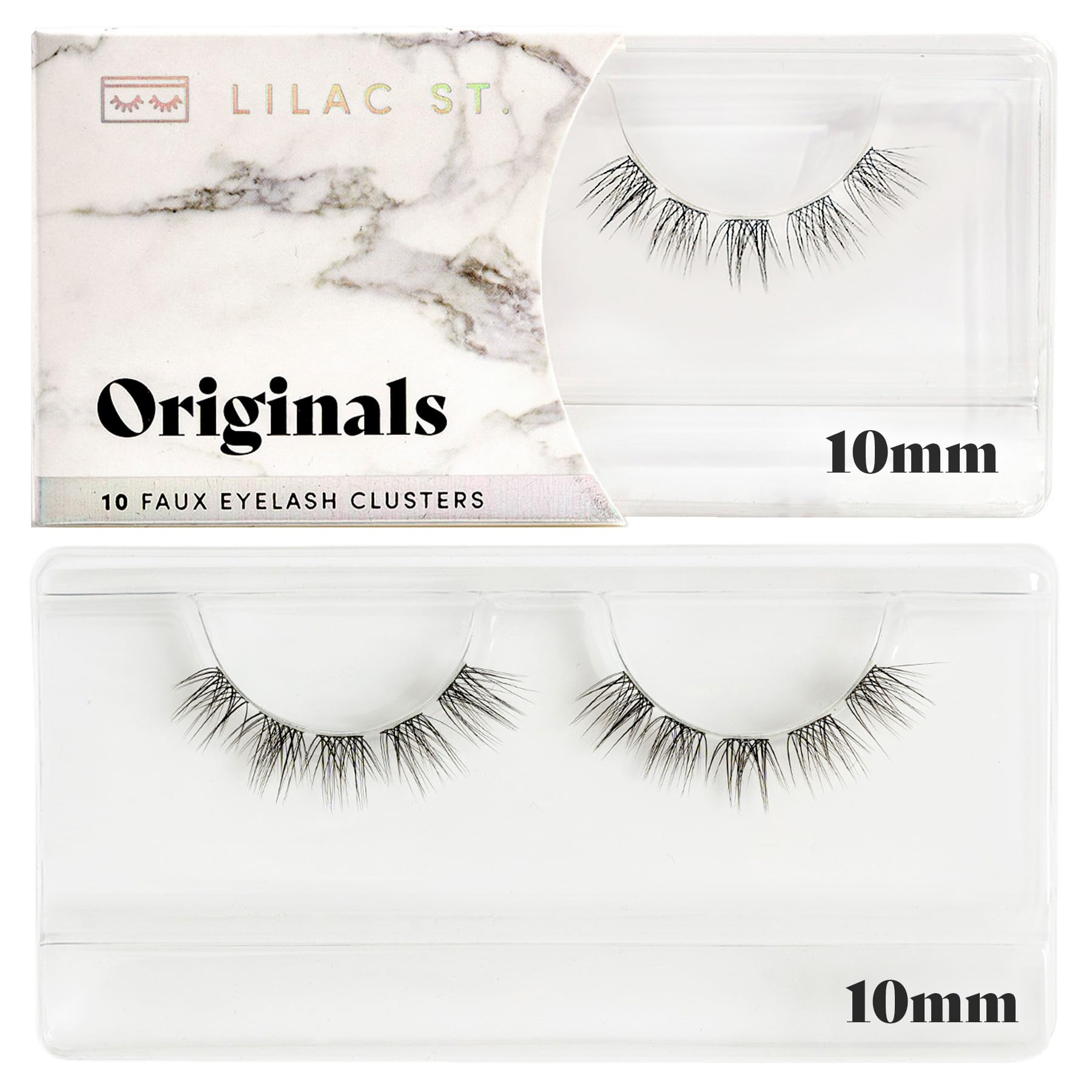 Lilac St - Natural Faux Eyelash Clusters (10mm) - Soft & Lightweight DIY Lash Extensions - Vegan, Cruelty-Free - Lasts 10 Days - Perfect for Weddings, Parties & Everyday Glam - 10 Lashes