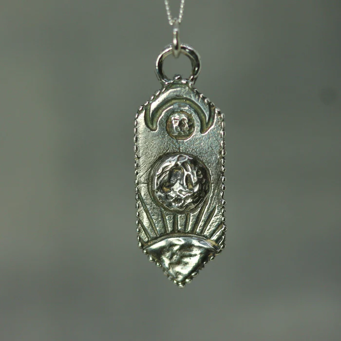 Full Moon Eclipse Pendant Necklace - Celestial Silver Moon Phase Jewelry for Women - Perfect for Boho Fashion, Spiritual Gifts & Night Sky Lovers