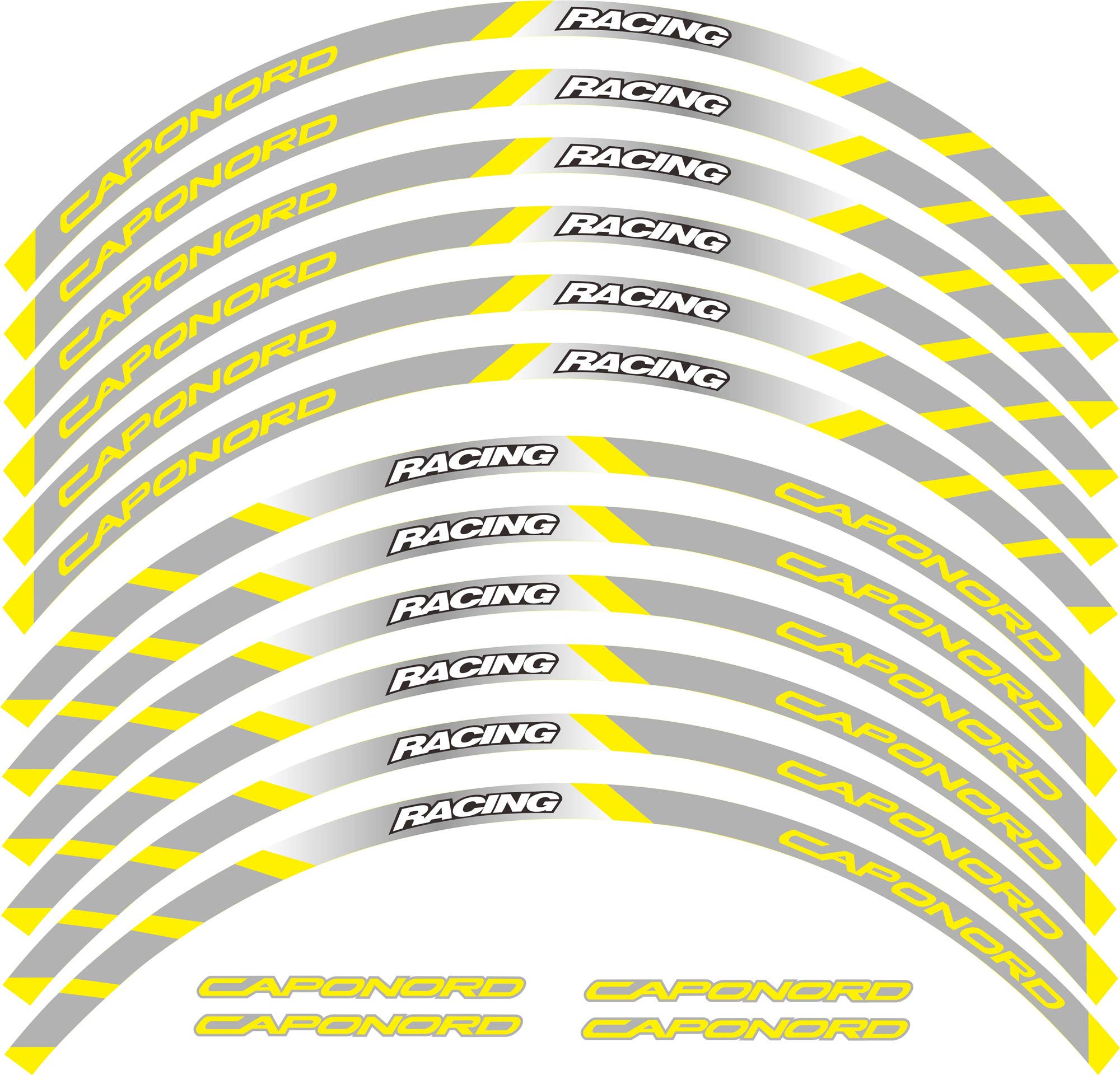 Aprilia CAPONORD 1200 Wheel Stickers - High-Quality Rubber Rim Decals & Protectors for Motorcycle Wheels - Fashionable Stripes Design for Enhanced Style and Protection - Perfect for Off-Road, Street Riding, and Custom Bike Showcases