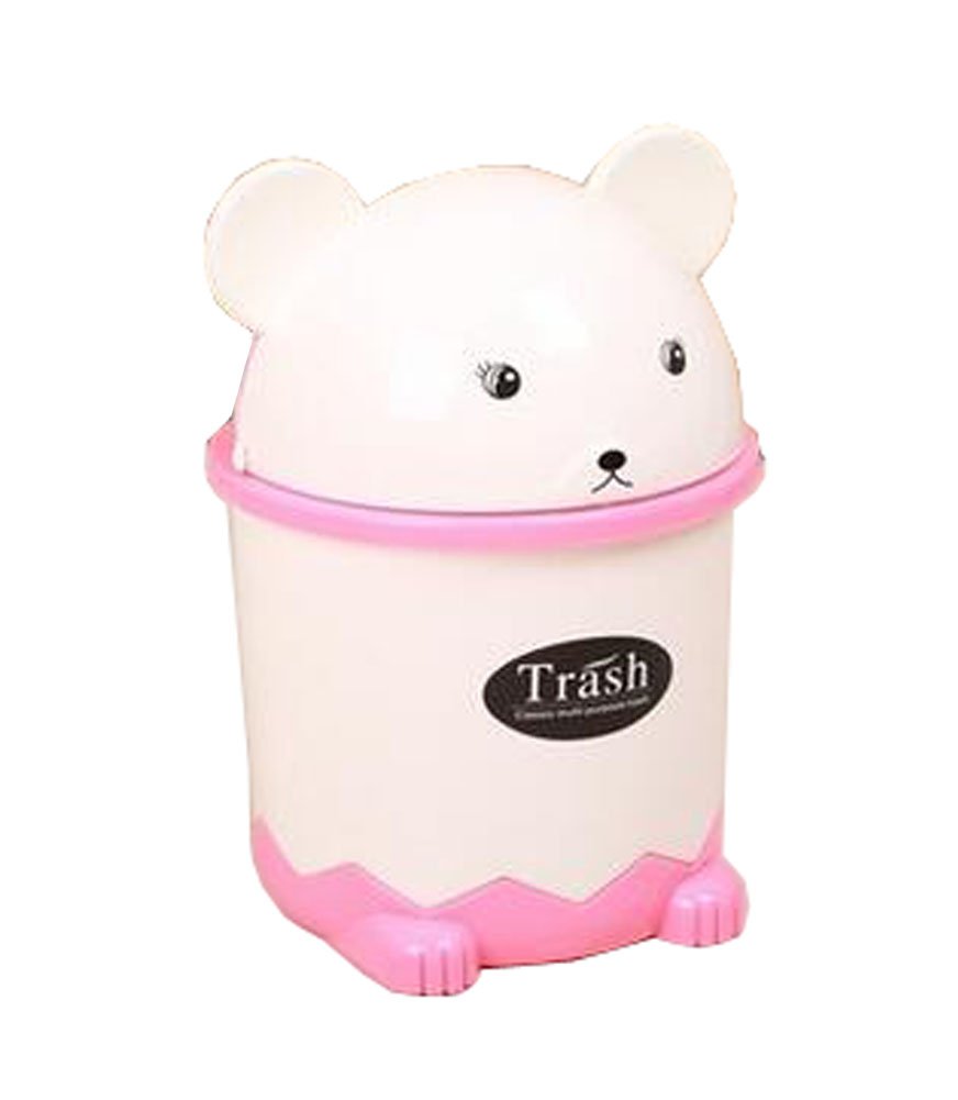 Creative Desktop Trash Can - Cute Cartoon Pink Mini Garbage Bin for Office, Home & Dorm | Small Wastebasket for Desk, Bedroom & Bathroom