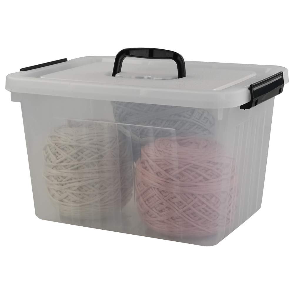 Anbers 12 Quart Clear Plastic Storage Box with Lid and Handle - Airtight Latching Bin for Kitchen Pantry Organization, Toy Storage, or Craft Supplies