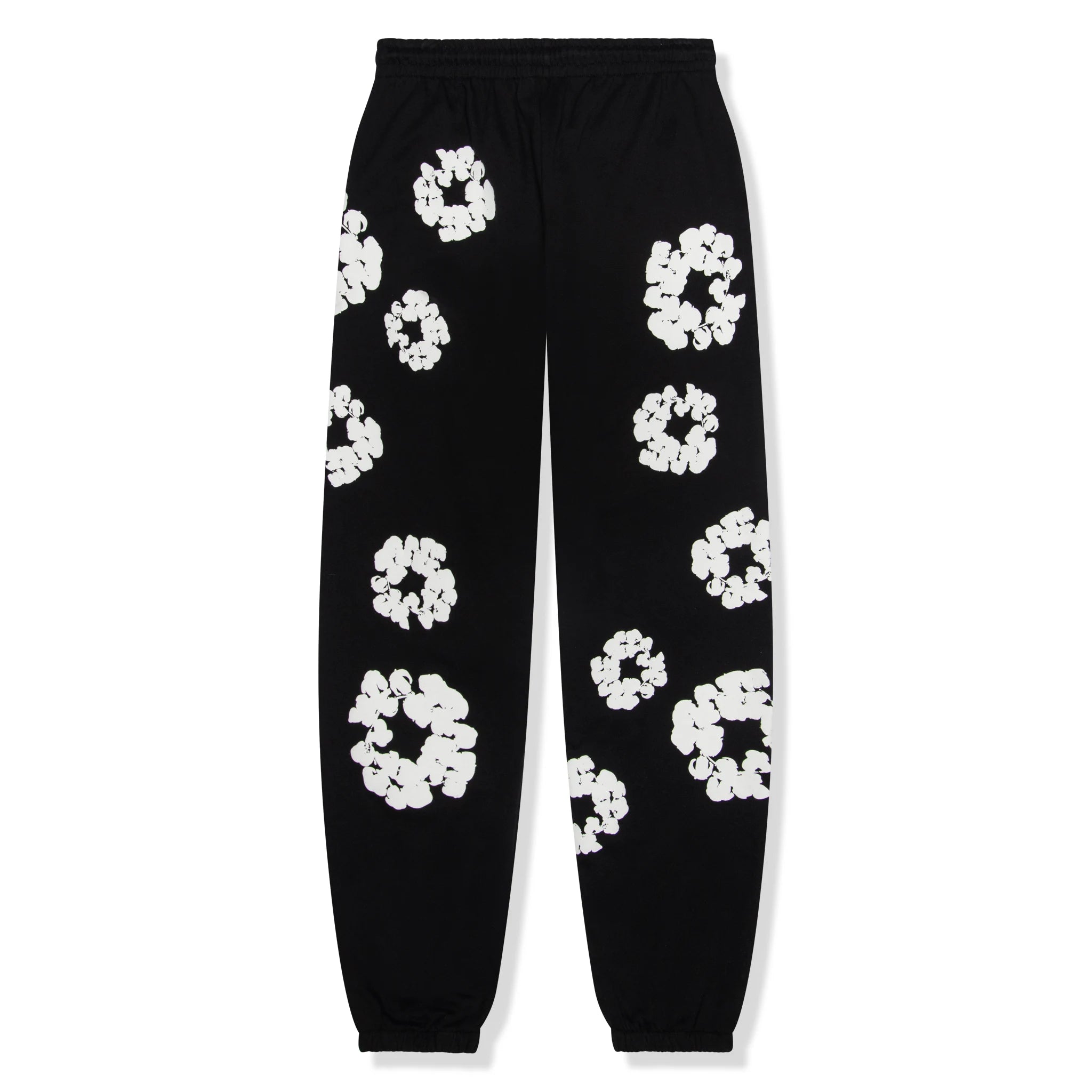 Denim Tears Cotton Wreath Black Sweatpants for Men - Comfortable Casual Joggers with Adjustable Drawstring | Perfect for Lounge Wear, Gym, and Street Style Outfits