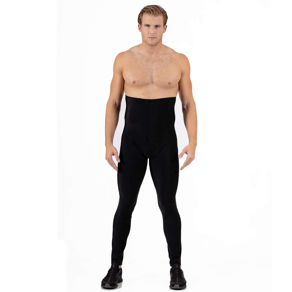 Insta Slim Men's Compression Hi-Waisted Workout Pants - MP2005 | High Waist Tights for Fitness Training, Gym & Running | Shapewear for Men with Slimming Effect
