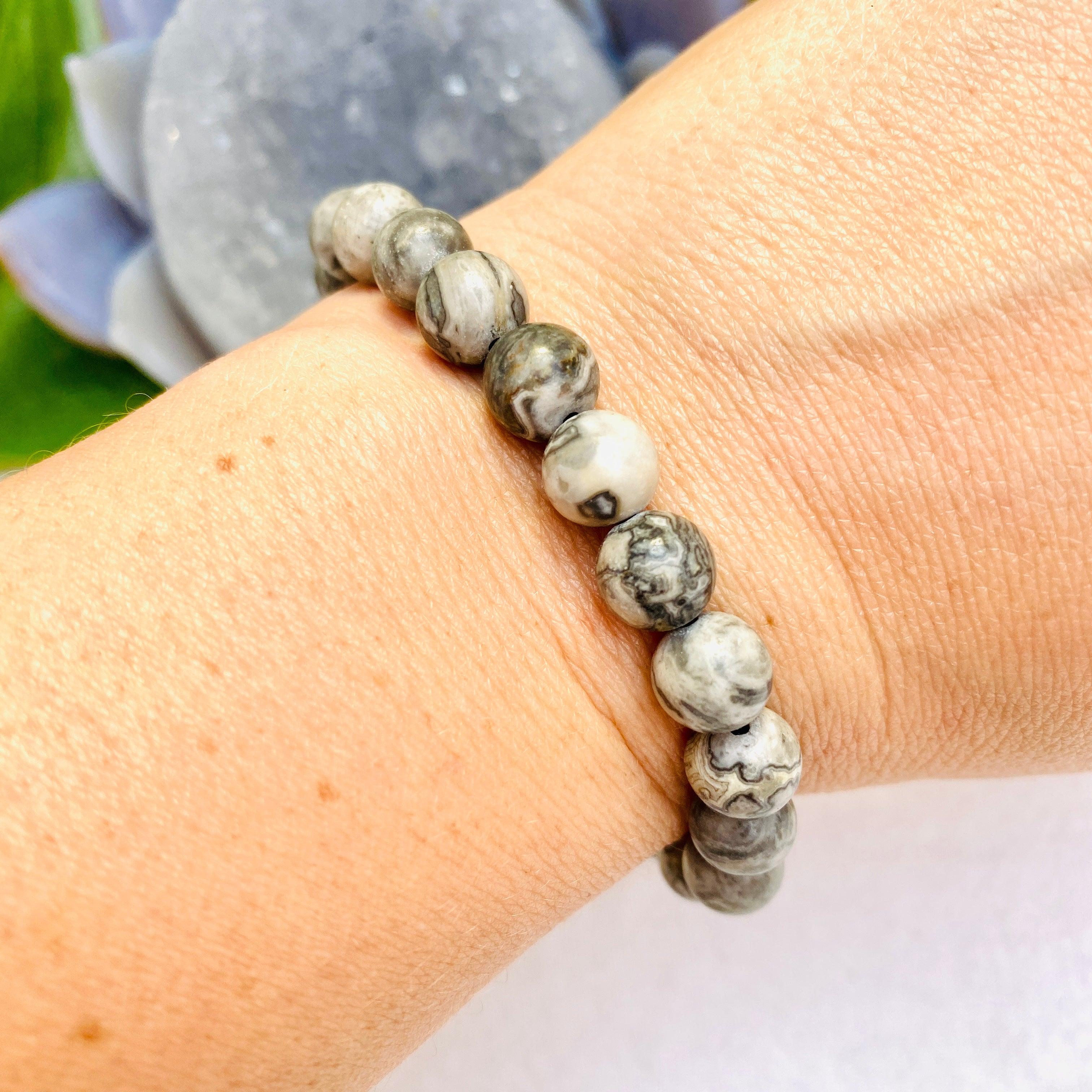 Natural Jasper Gemstone Beaded Bracelet for Women - Healing Stone Jewelry for Stress Relief & Positive Energy | Perfect for Yoga, Meditation & Everyday Wear