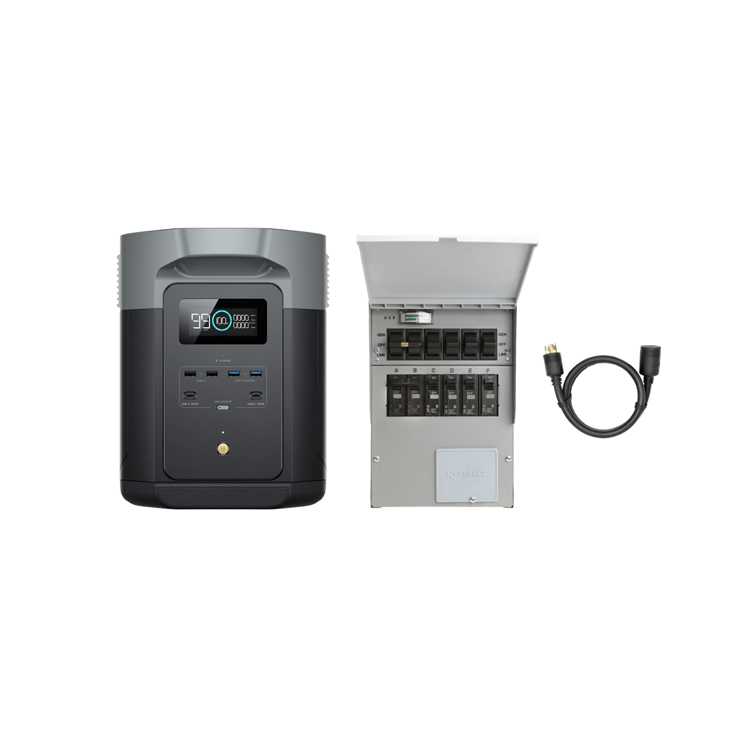 EcoFlow DELTA 2 Max Portable Power Station with Transfer Switch | 2048Wh Solar Generator for Home Backup, Camping & Outdoor Adventures | Fast Charging, Expandable Capacity, Clean Energy Solution