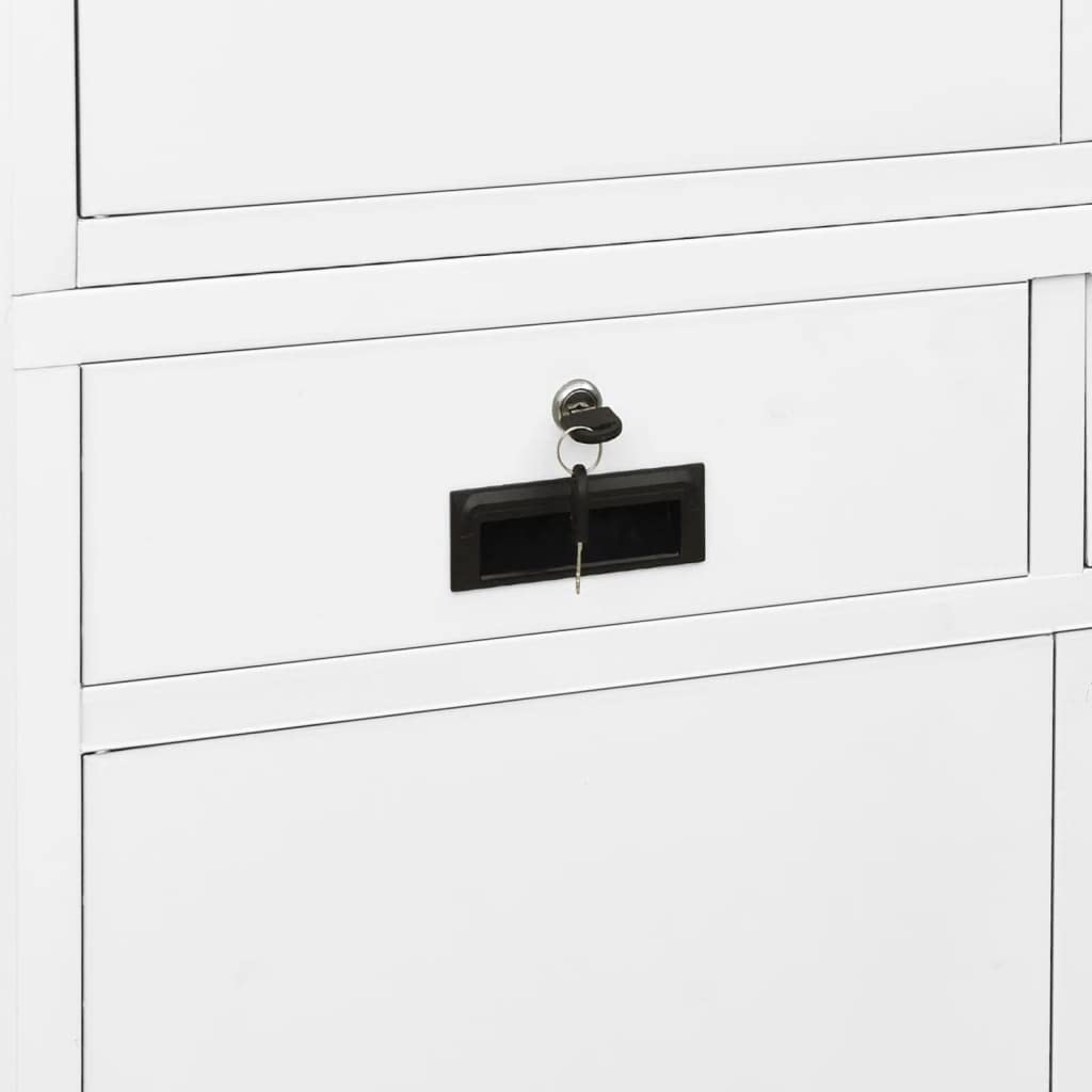 White Steel File Cabinet with Lock - 35.4