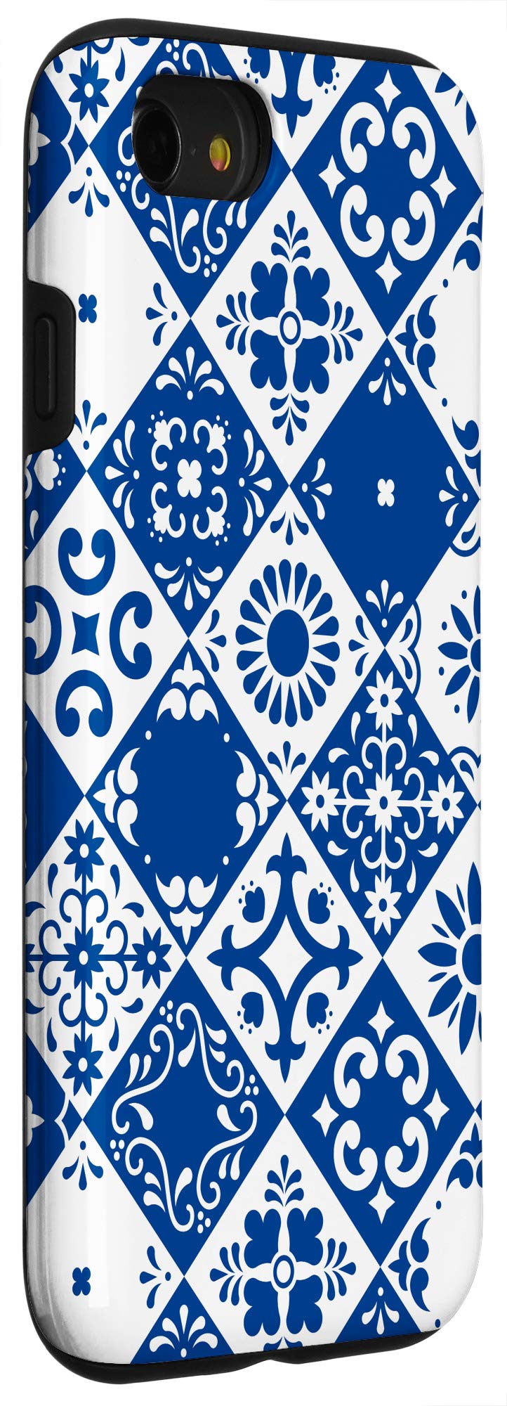 Premium Talavera Tile Pattern Phone Case for iPhone SE (2020)/7/8 - Blue & White Spanish Design - Perfect Gift & Travel Accessory for Spain Lovers