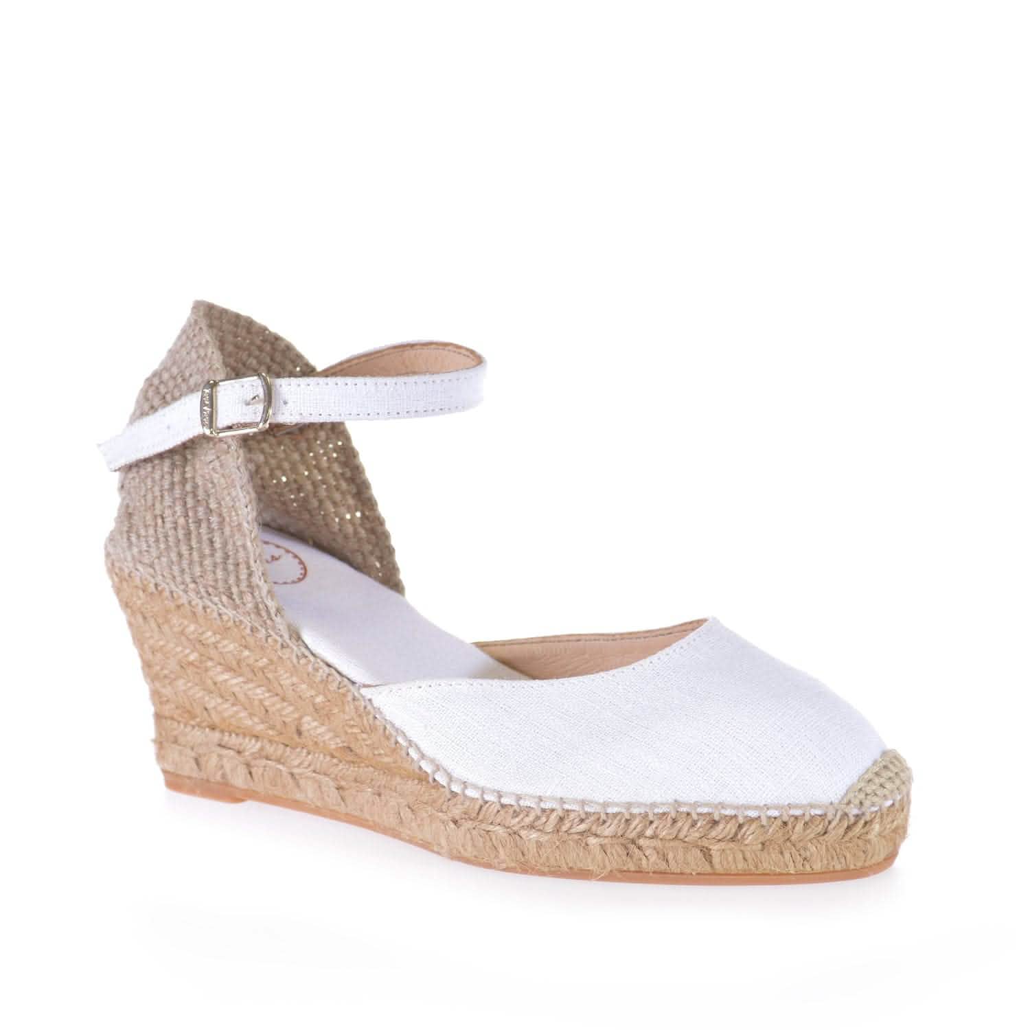 Women's Comfortable Closed Toe Linen Wedge Espadrilles - Breathable Summer Sandals for Beach, Vacation & Casual Outings | Caldes