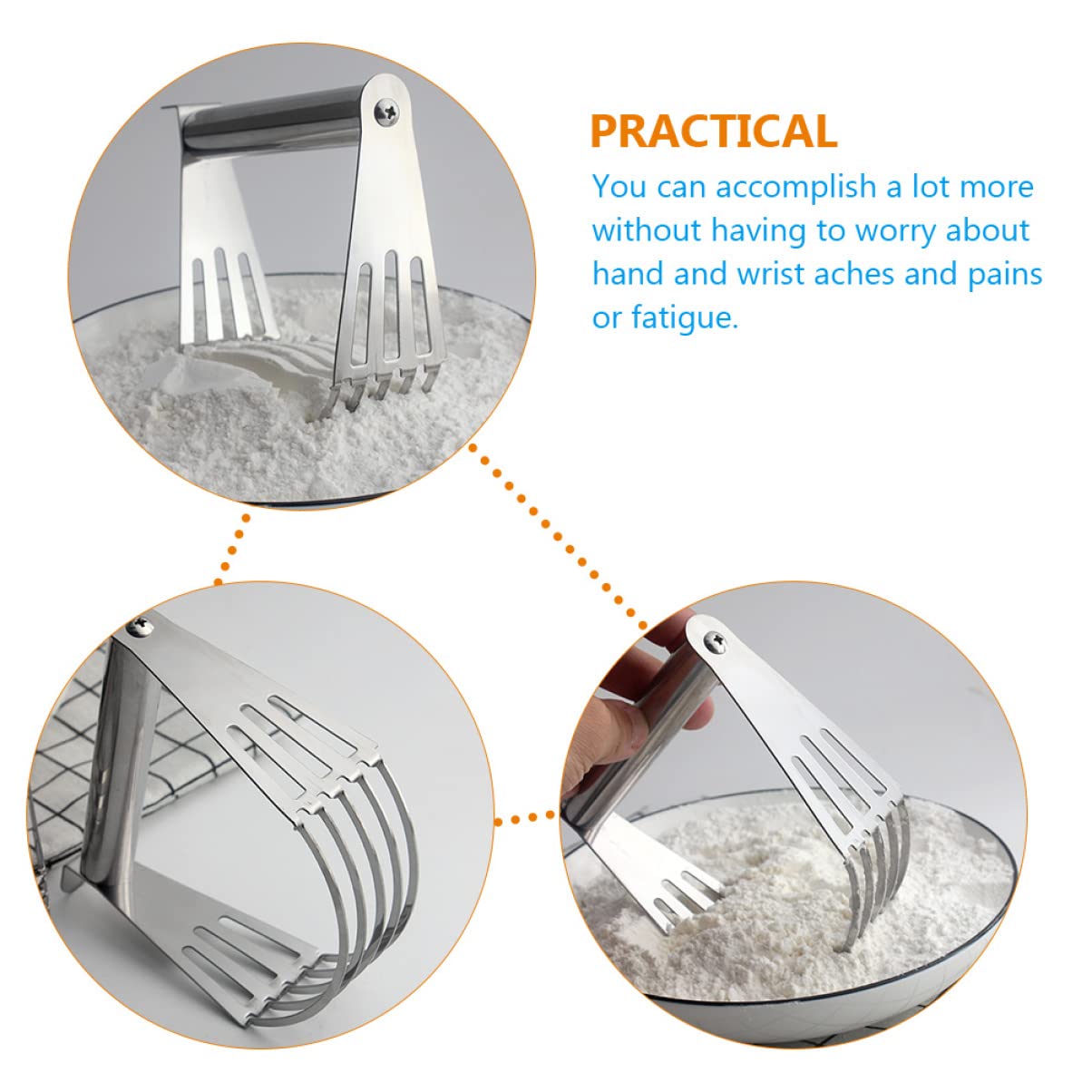 DOITOOL 2-Piece Pastry Blender and Dough Mixer Set - Stainless Steel Dough Cutter with Baking Scraper for Flaky Pie Crusts, Biscuits & Pastry - Perfect for Baking, Cooking & Kitchen Prep