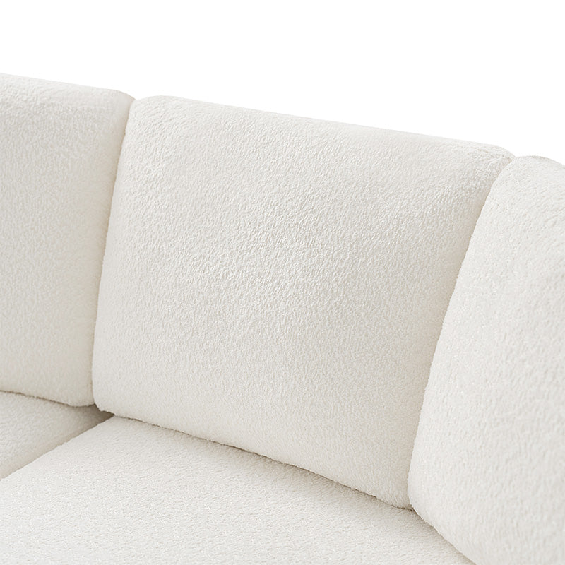 Aeris Modern Curved Sectional Sofa Set - L-Shaped Couch with Ottoman for Living Room, Lounge & Entertainment Spaces | Contemporary Fabric Upholstery, Comfortable Seating for Family & Guests