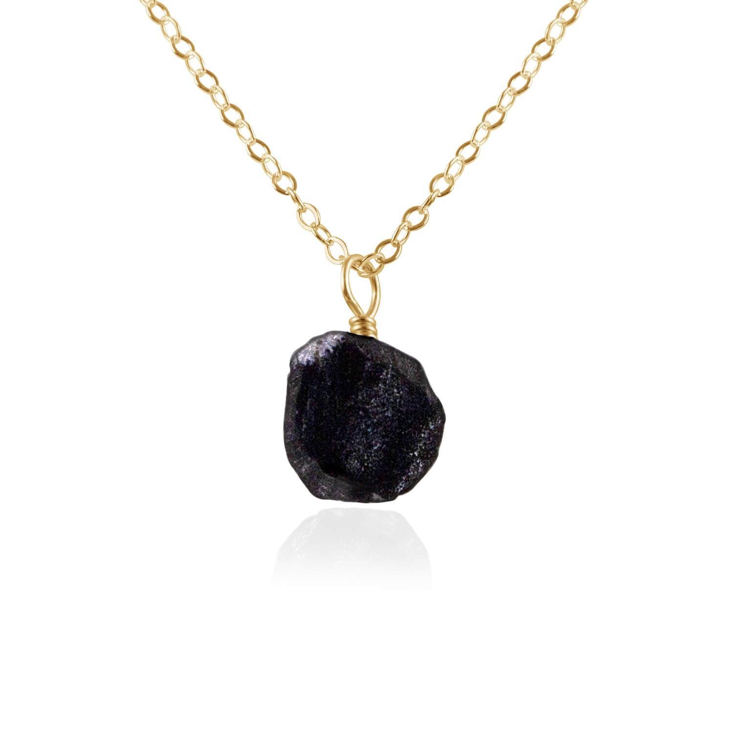 Natural Raw Obsidian Pendant Necklace - Handmade Black Stone Jewelry for Women & Men - Perfect for Spiritual Protection, Meditation & Everyday Wear