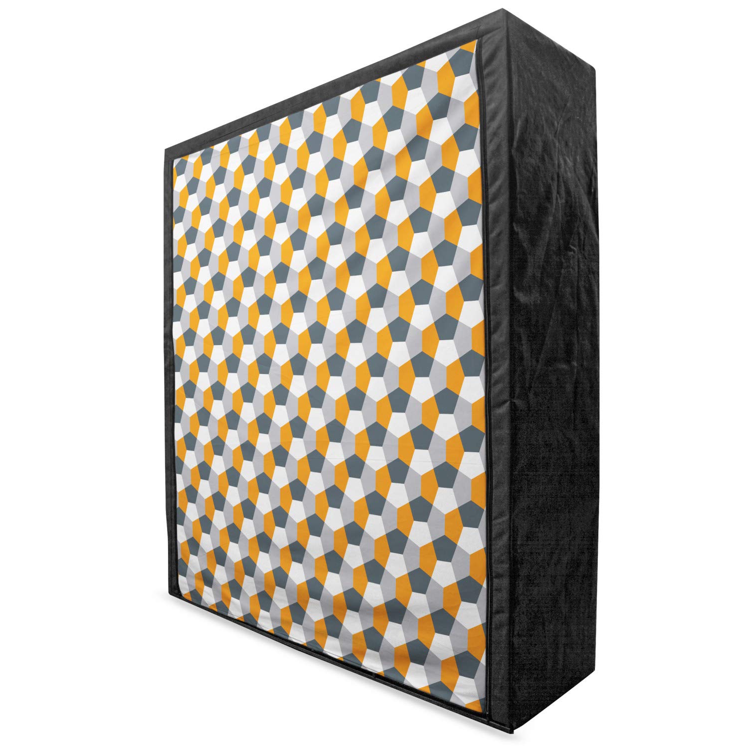Ambesonne Abstract Portable Fabric Wardrobe - Modern Origami Inspired Hexagonal Mosaic Design, 59