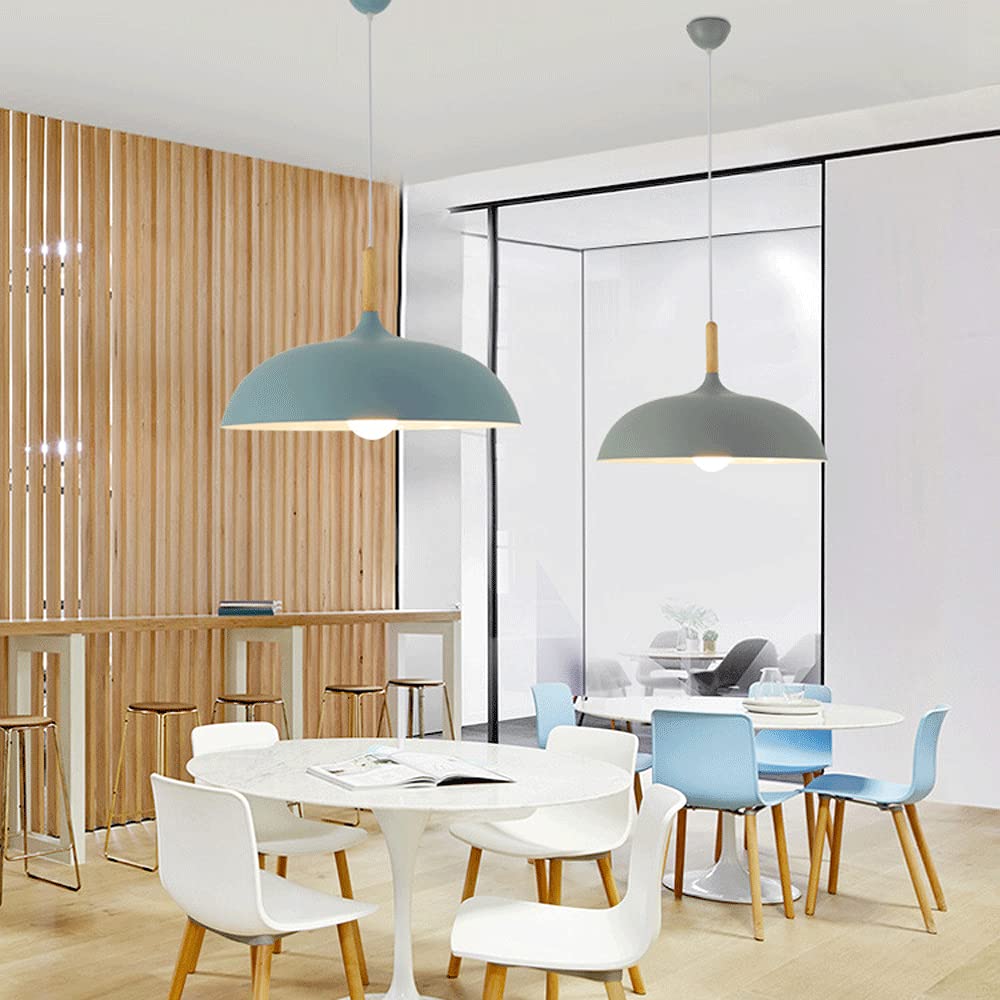 Modern Wooden Pattern E27 Pendant Light - Minimalist Dome Ceiling Lamp for Kitchen Island, Dining Room, Living Room, Bedroom & Coffee Bar | Perfect for Farmhouse, Industrial & Scandinavian Home Decor