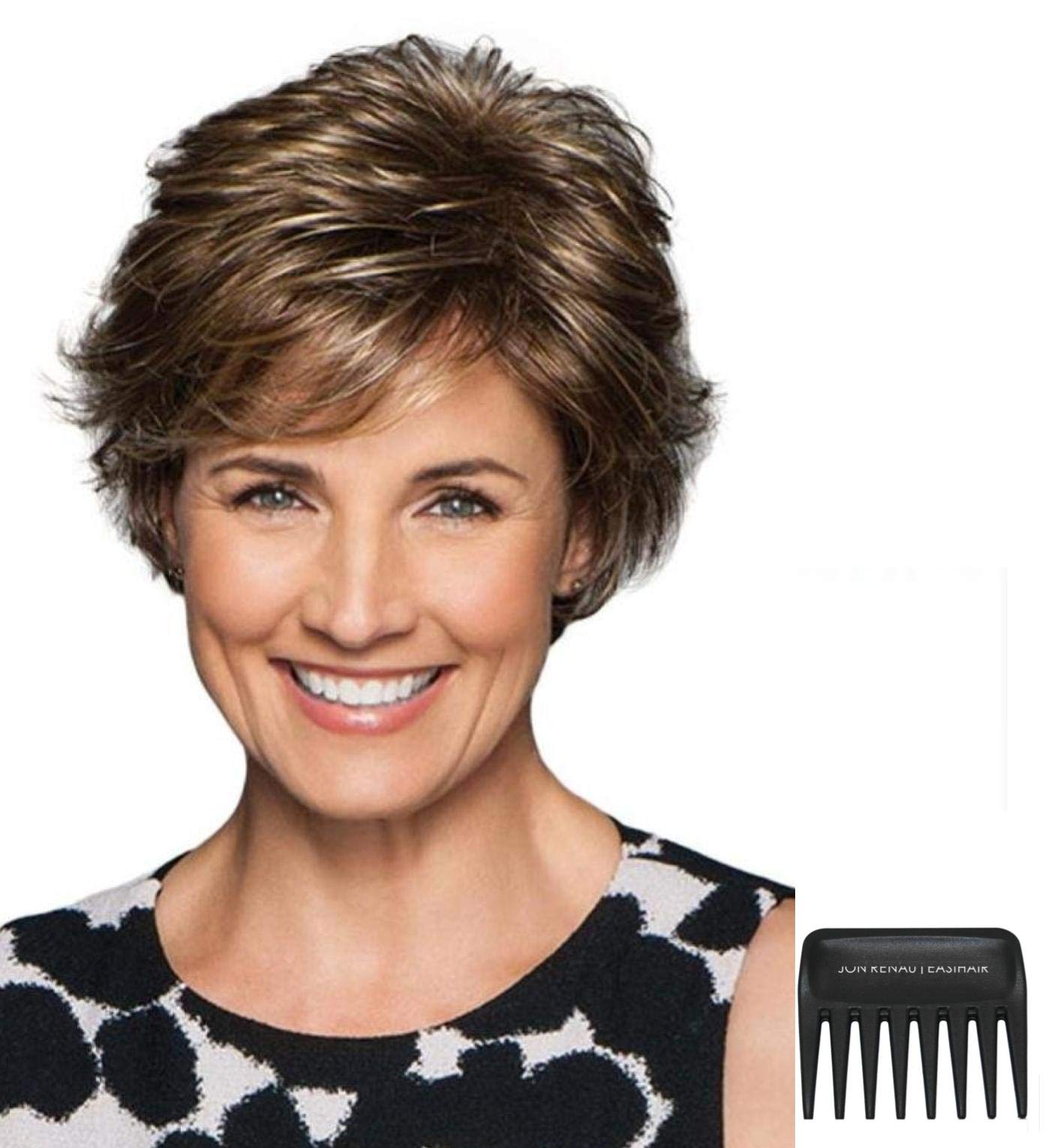 Gabor Perk Average Wig Bundle - 3 Items (305C Color) with Christy's Wigs Q&A Booklet & Wide Tooth Comb - Perfect for Styling, Maintenance & Everyday Wear