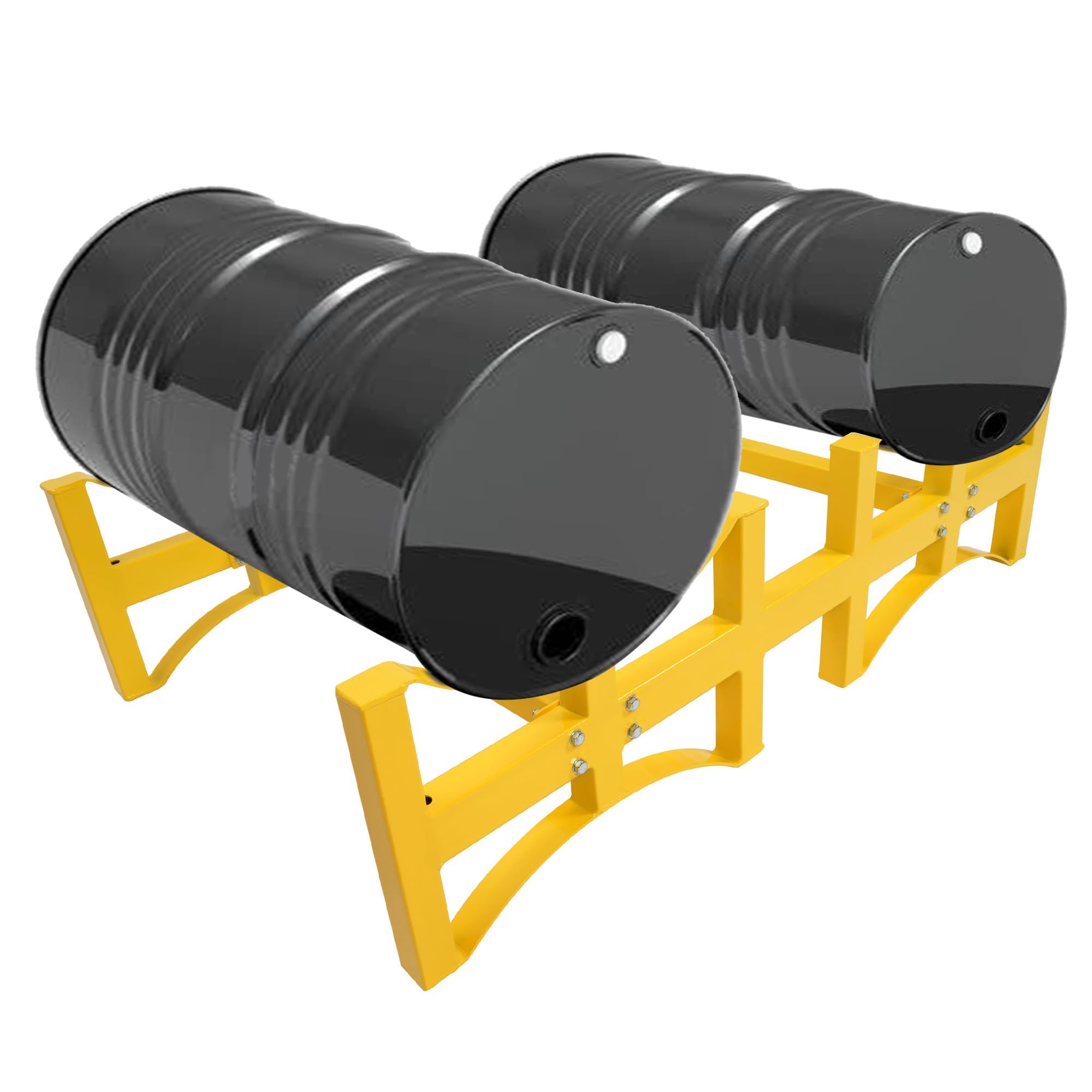 KUAFU Heavy Duty Oil Drum Rack - Stackable 55 Gallon Steel Storage Rack for 2 Barrels, 1600 lbs Load Capacity, Customizable & Stationary - Ideal for Garage, Warehouse & Industrial Oil Drum Organization