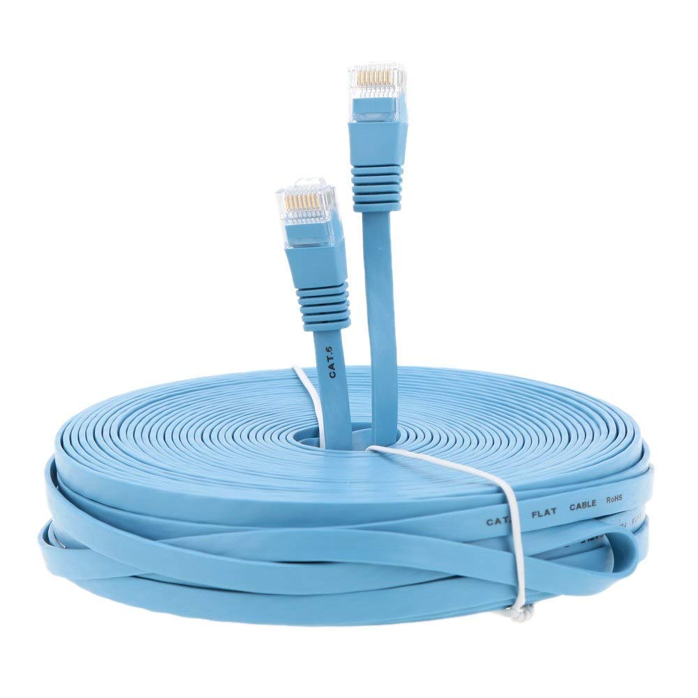 45ft Cat6 Flat Ethernet Cable (20 Pack) - 13.7M High-Speed Gigabit LAN Network Cable, RJ45 Patch Cord for Xbox, PS4, PS5, Modem, Router, Switch - Compatible with Cat5e/Cat6 - Ideal for Gaming, Streaming & Home Office Networking