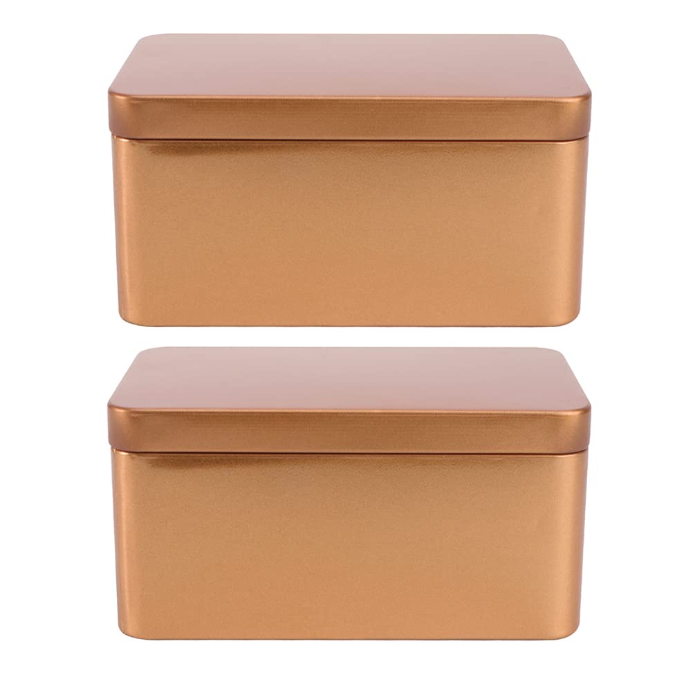 Vintage Jewelry Box Organizer Set - 2PCS Rectangular Tinplate Storage Box for Tea, Beads & Crafts | Elegant Household Tea Packaging & Jewelry Case | Perfect for Tea Lovers, DIY Crafting & Jewelry Organization