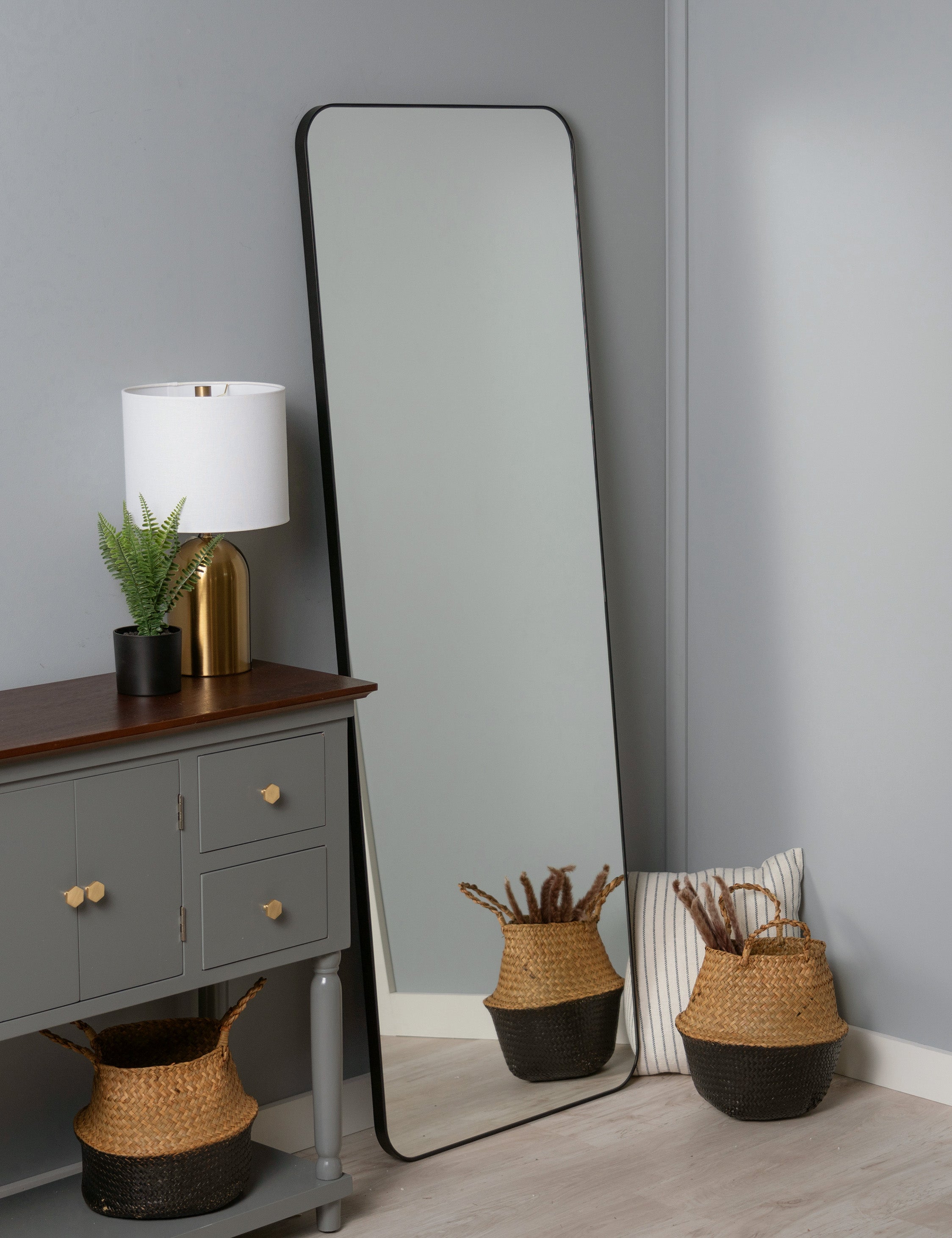 Full-Length Leaner Mirror with Adjustable Tilt - Modern Floor Mirror for Home Gym, Yoga, Dance & Fitness - Space-Saving Freestanding Mirror for Bedroom, Living Room or Studio