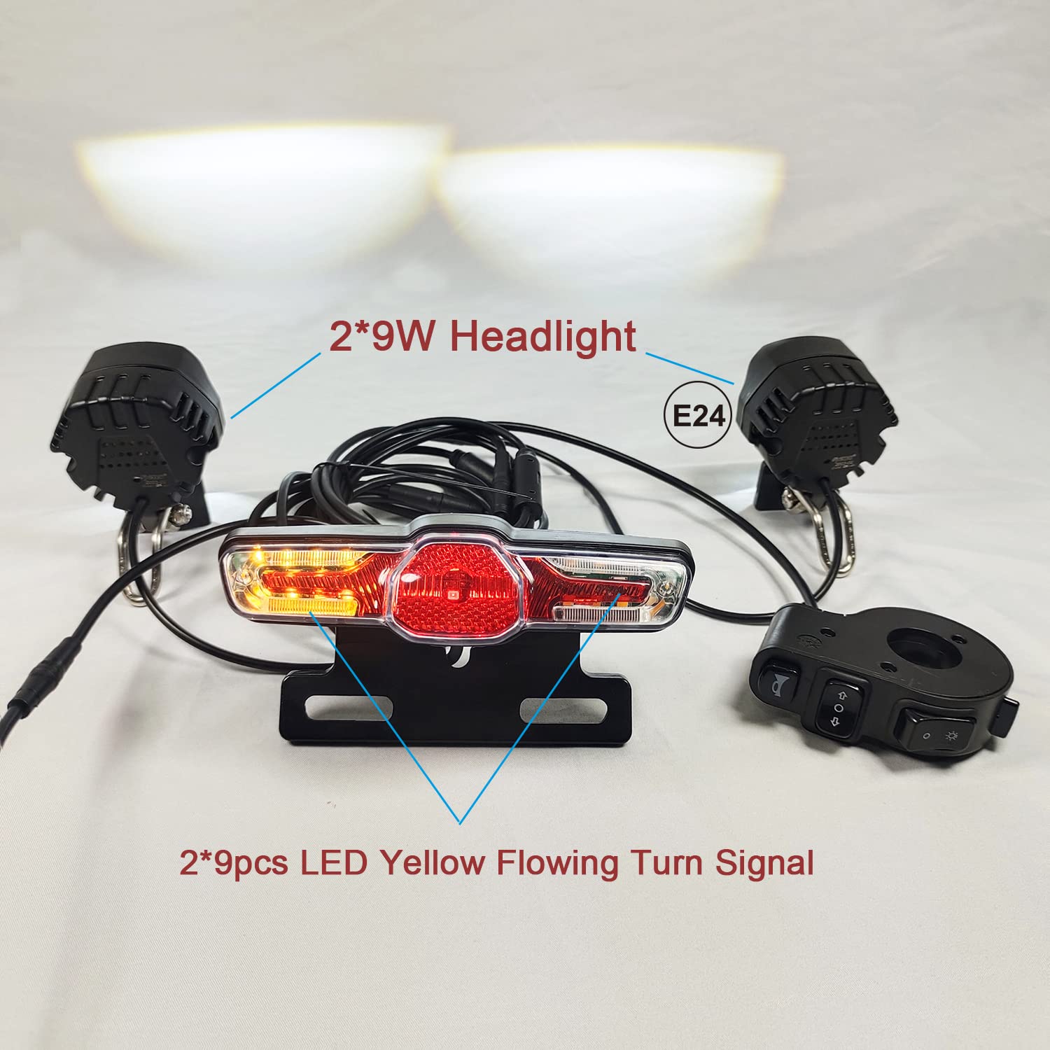 PALUMMA Electric Bike Turn Signal & Tail Light - Waterproof LED Bicycle Lights with Horn Switch for E-Bikes (BBS 01/02 HD) | Perfect for Night Riding & Urban Commuting