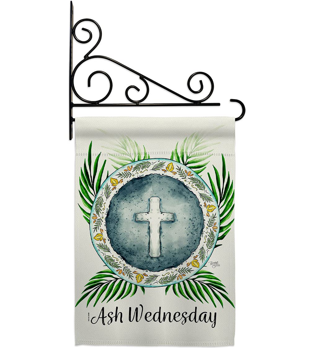 Breeze Decor Holy Ash Wednesday Garden Flag Set - Double-Sided Religious Christian Easter Decoration with Dove Symbol for Faith, Hope & Peace - Made in USA | Perfect for Church Yards, Home Gardens & Easter Celebrations
