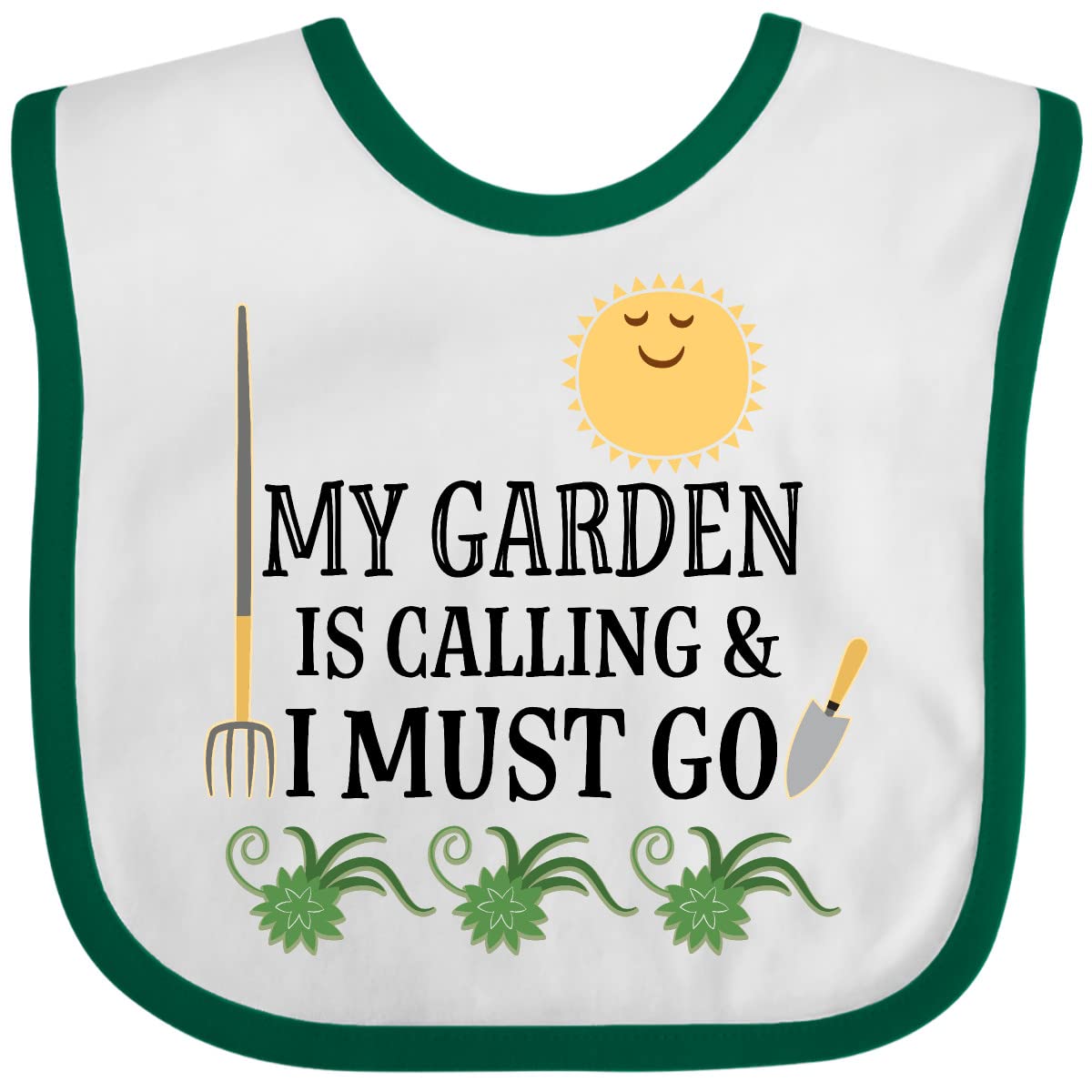 Inktastic Funny Gardening Baby Bib - Cute Garden-Themed Bib for Infants & Toddlers - Perfect for Feeding, Mealtime & Playtime