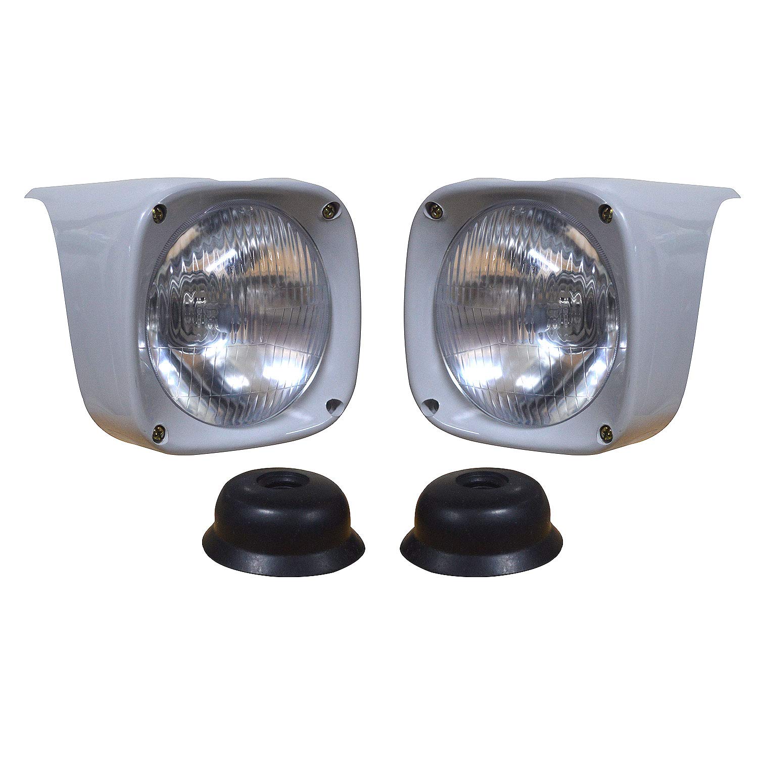 Massey Ferguson Tractor Headlight Assembly - 12V LED Headlamp with Brackets & Bulbs Replacement for Articulated Brazilian Series & Other Models | Durable Off-Road Lighting for Farming & Construction Equipment
