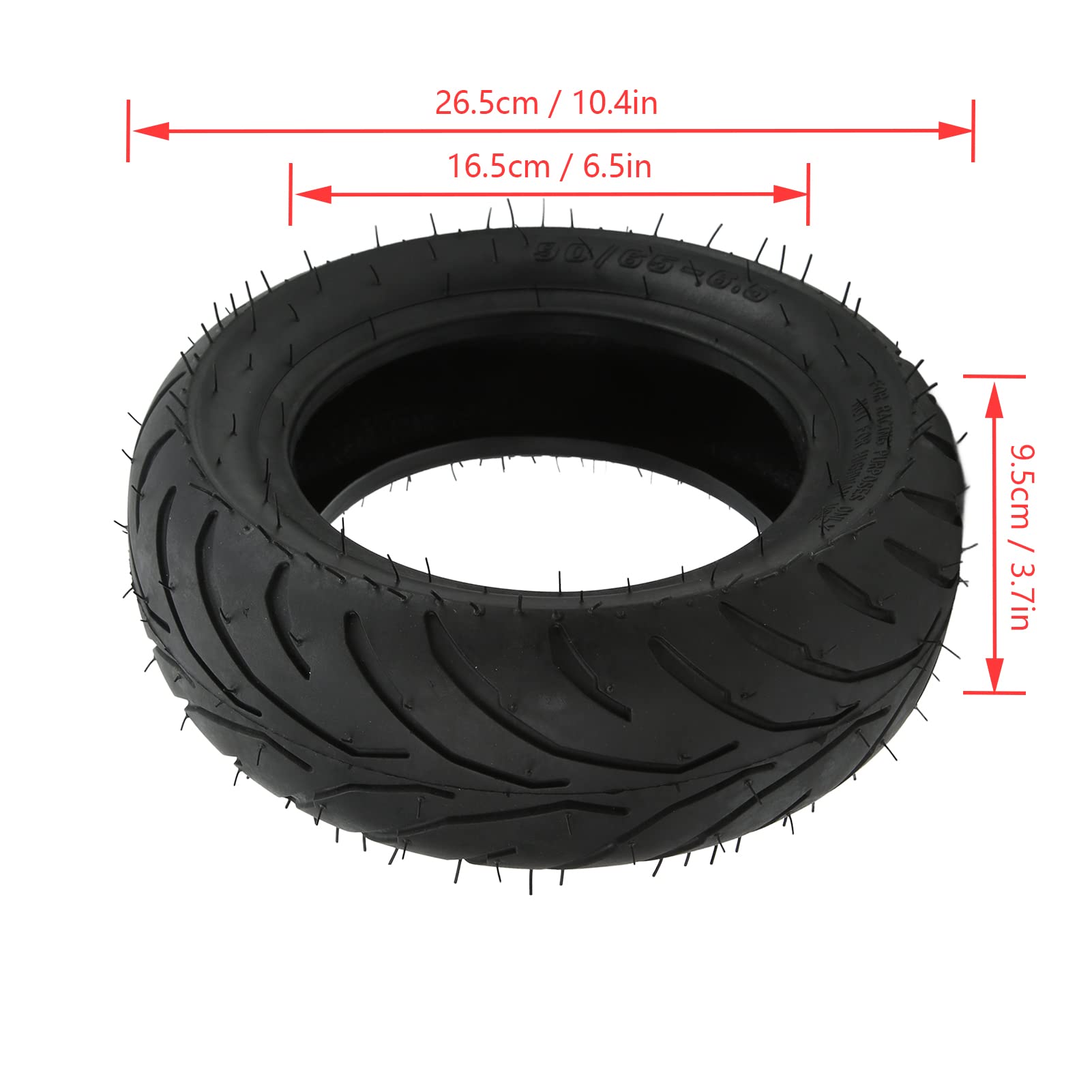 90/65-6.5 Electric Scooter Vacuum Tire - 10 Inch Off-Road Rubber Tire for Electric Scooters | Durable & Puncture-Proof for Rough Terrains & Commuting