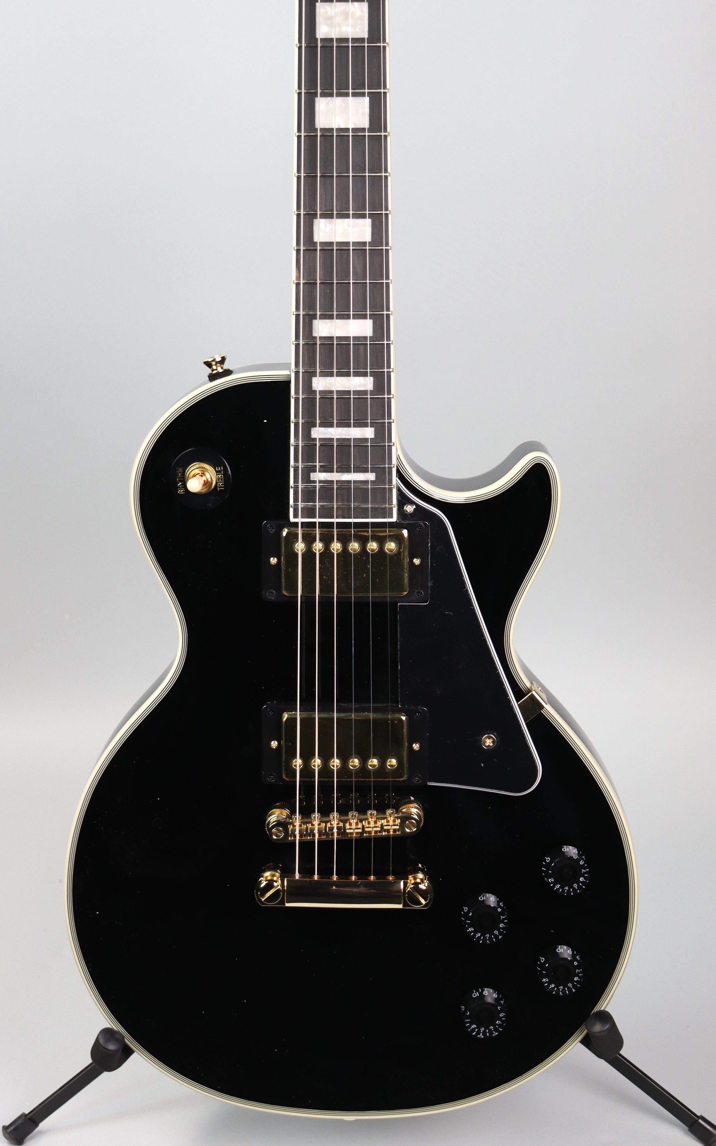 Epiphone Les Paul Custom Ebony Electric Guitar - Professional Grade with Ebony Finish for Rock, Blues & Studio Recording