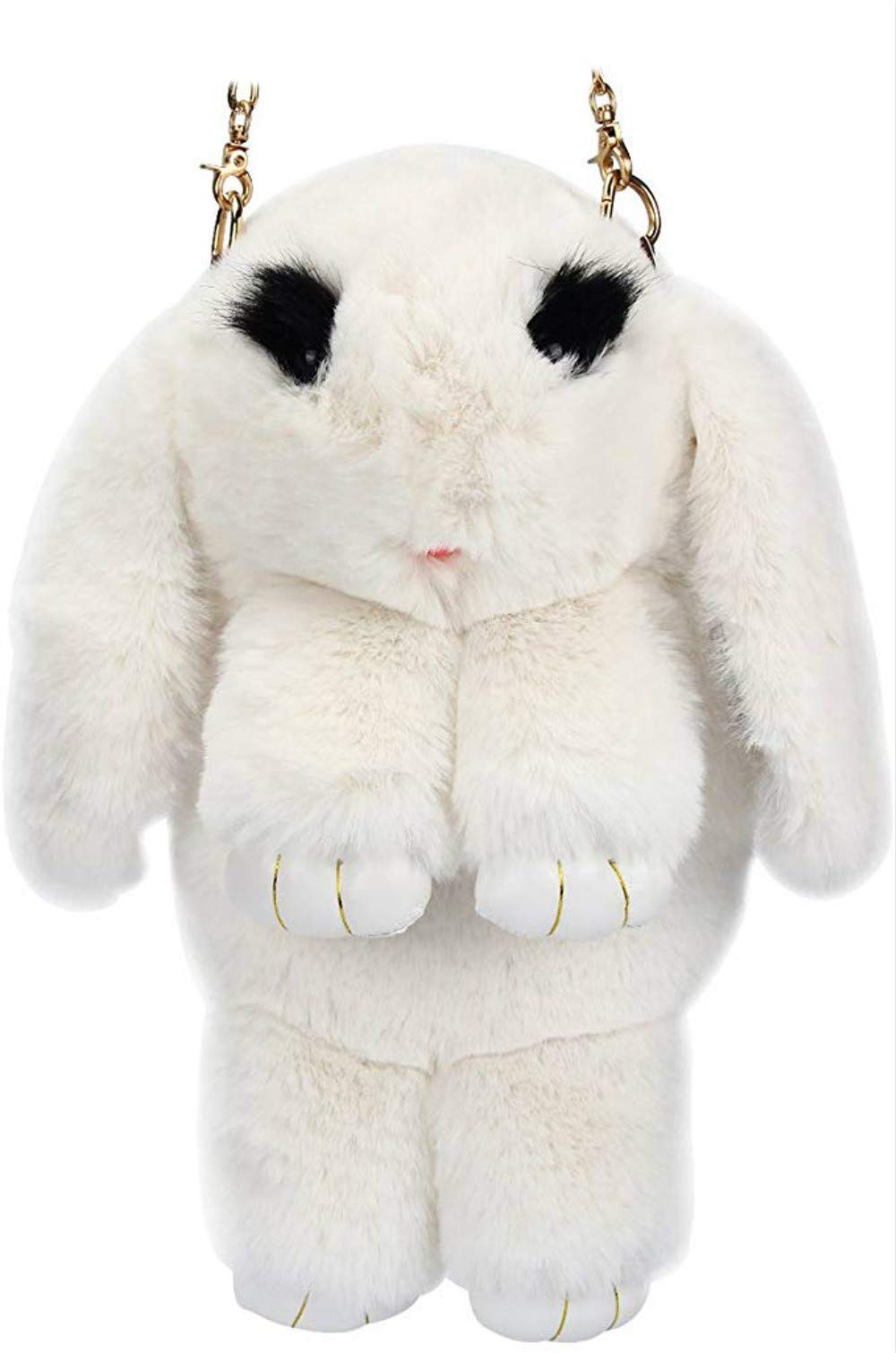 Luxury Faux Rabbit Fur Crossbody Bag for Women - Stylish Shoulder Purse for Party, Dinner & Evening Out - Soft Vegan Leather Handbag