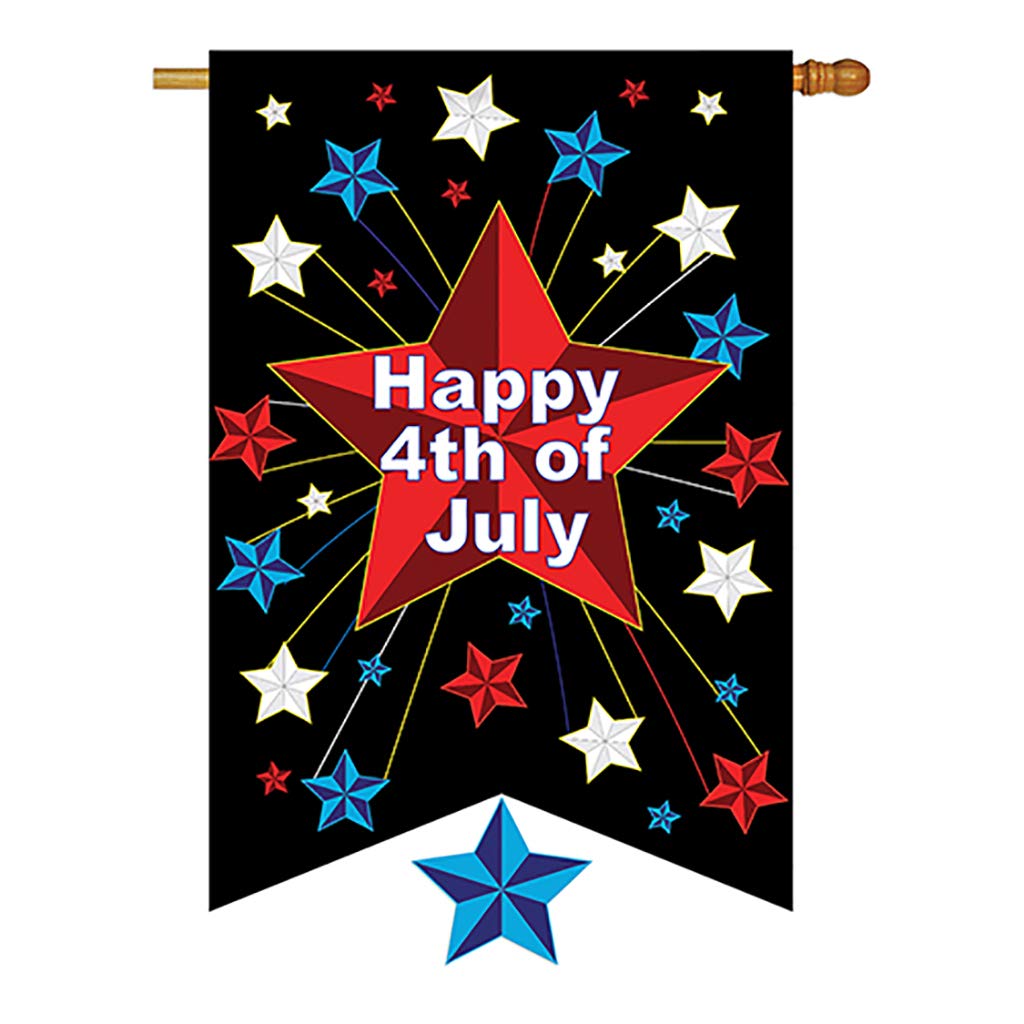 4th of July American Flag Banner - Patriotic Independence Day Decorations for Outdoor & Indoor Party, BBQ, Backyard Celebration