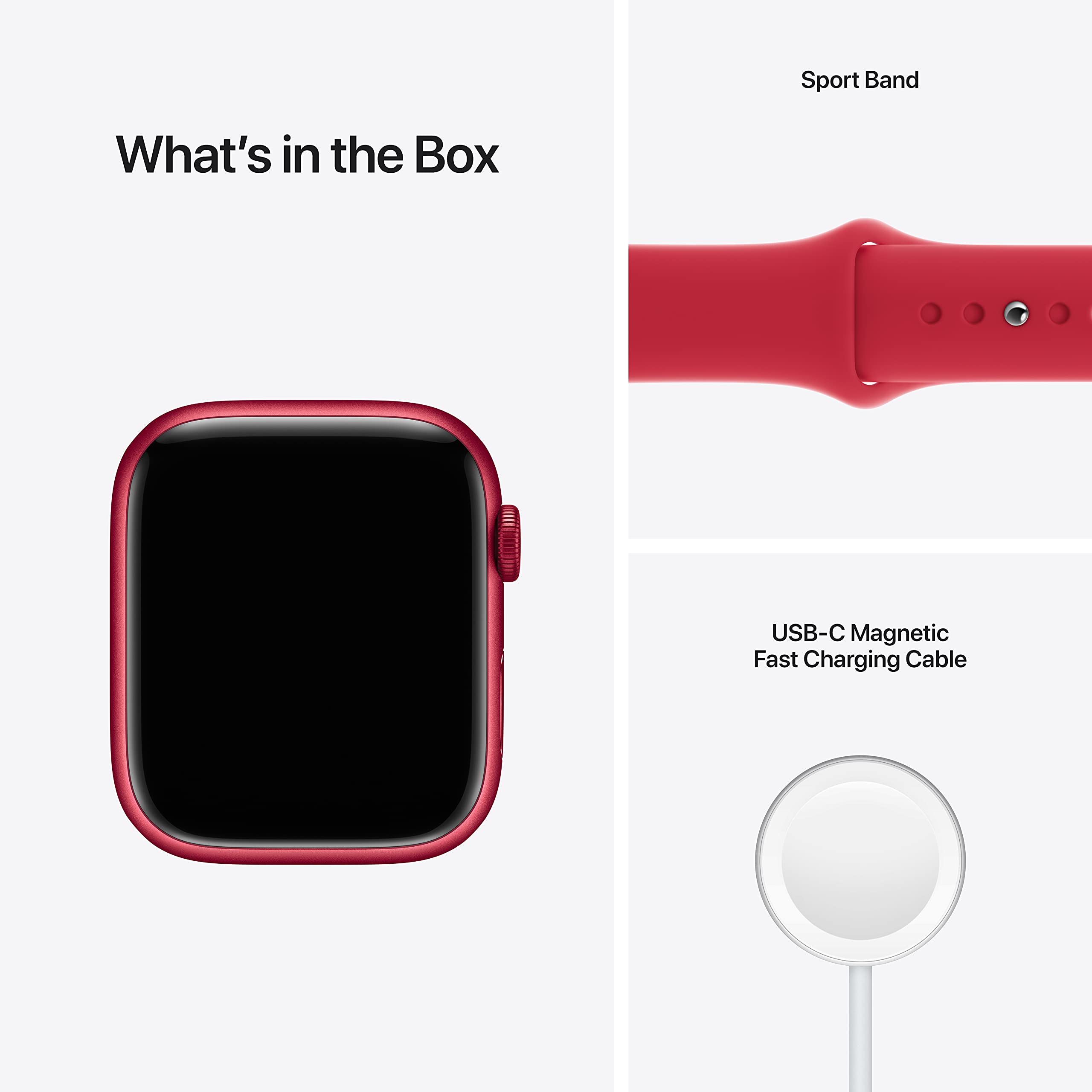 Refurbished Apple Watch Series 7 GPS + Cellular 45mm - Red Aluminum Case with Red Sport Band | Smart Fitness Tracker, Heart Rate Monitor & Waterproof Smartwatch for Running, Swimming & Daily Use