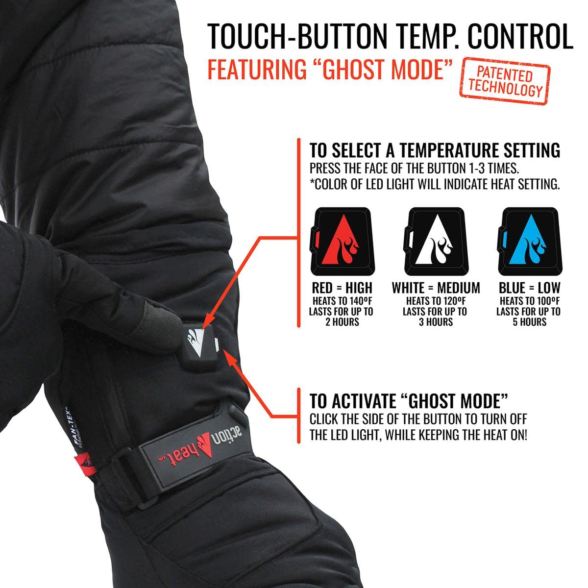 ActionHeat 5V Lightweight Battery Heated Gloves for Women - Waterproof Winter Gloves with 3 Adjustable Heat Levels & 8 Hours Heating - Perfect for Skiing, Snowboarding & Cold Weather Outdoor Activities