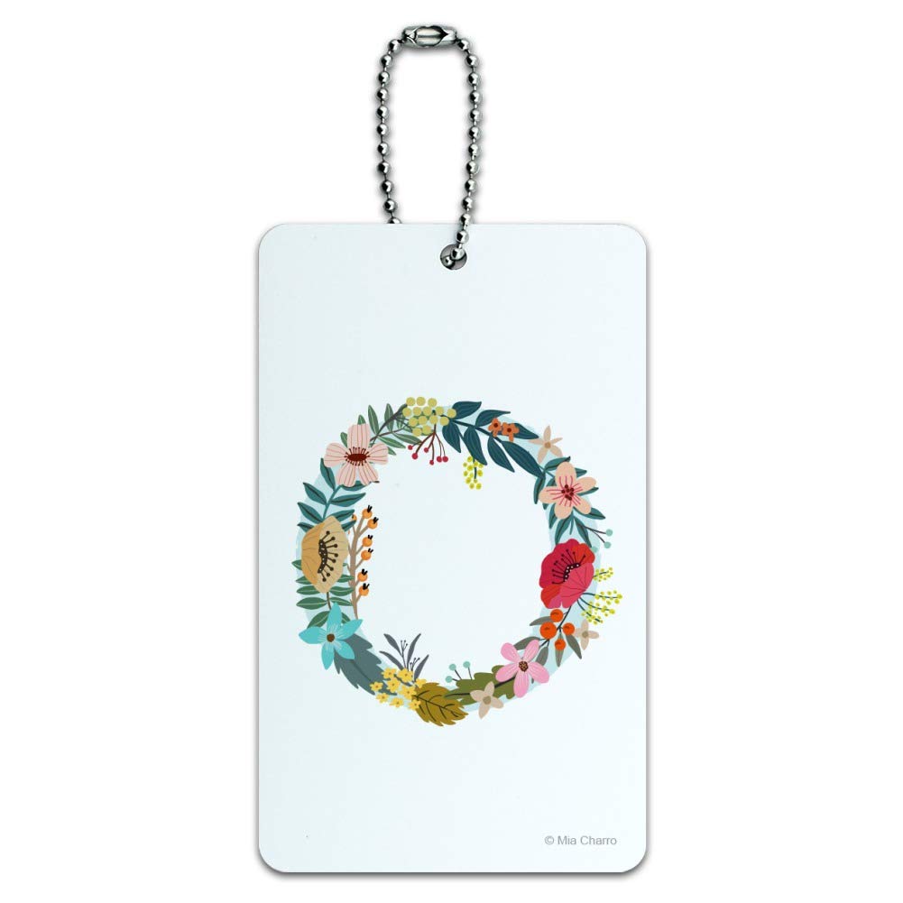 Floral Monogram Letter O Luggage Tag - Personalized Initial ID Card for Suitcase & Carry-On Bags - Perfect for Travel, Gifts & Organization