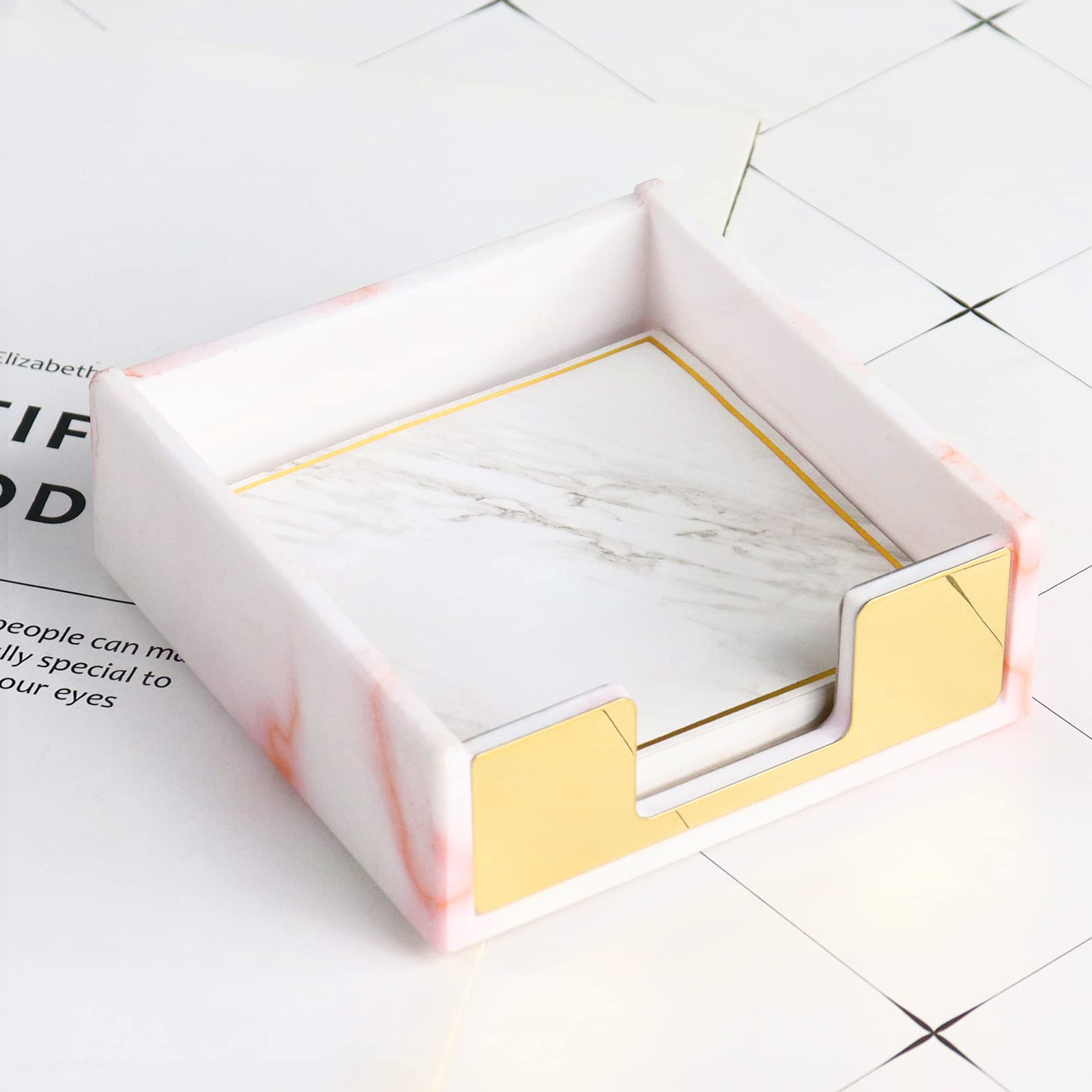 Buqoo Sticky Note Holder Cube - Desk Organizer for Notes, Memos & Office Supplies | Perfect for School, Office & Home Workspace Organization