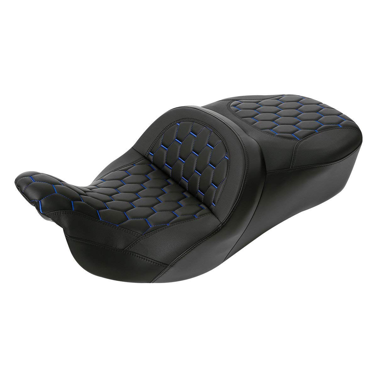 C.C. Rider Driver & Passenger Seat for Harley Touring Models (Road King FLHR, Street Glide FLHX, Road Glide FLTRX) 2009-2023 - Comfortable 2-Up One-Piece Bagger Seat for Long Rides & Road Trips